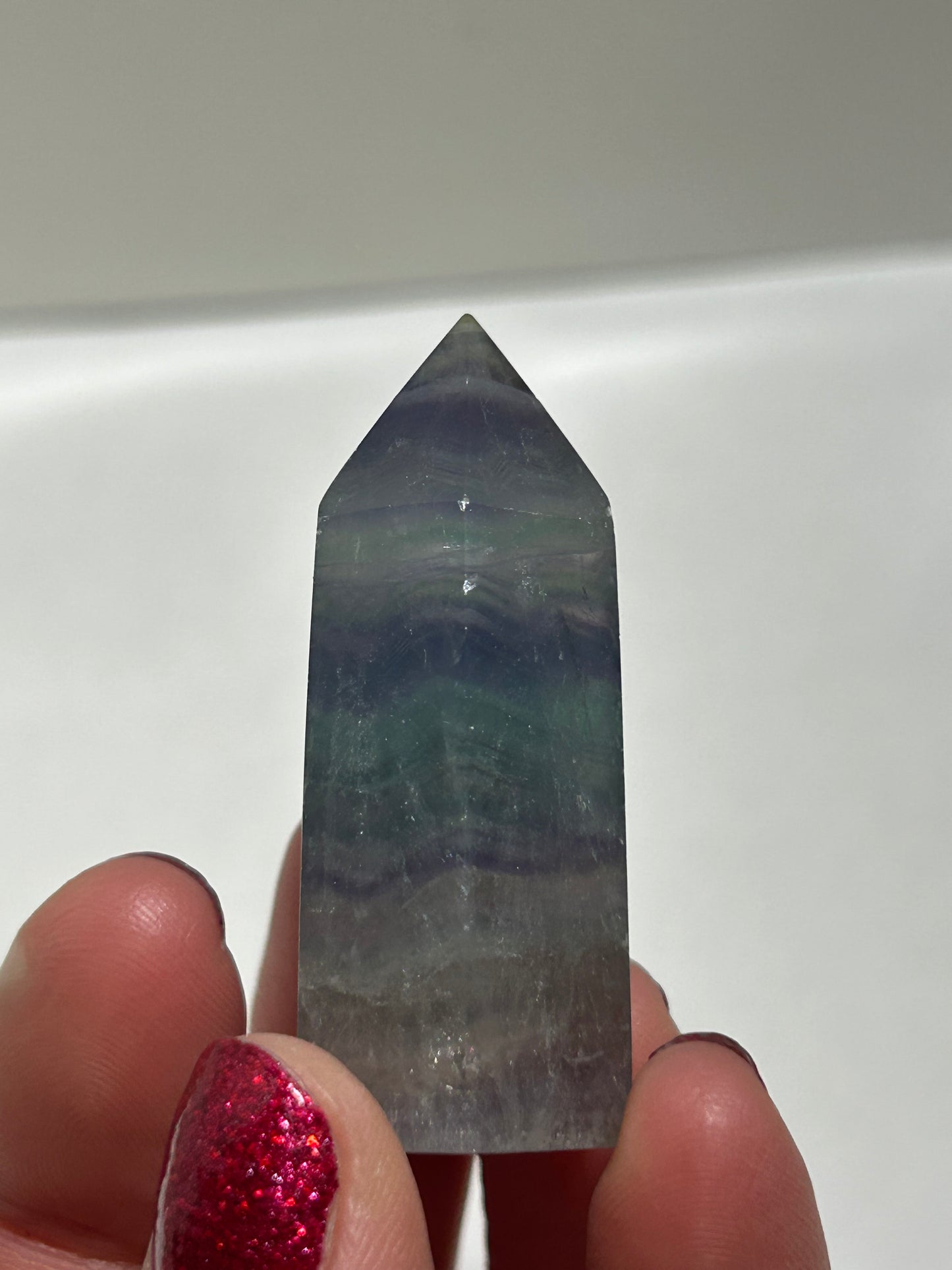 Rainbow Flourite Polished Point Tower Crystal (1)