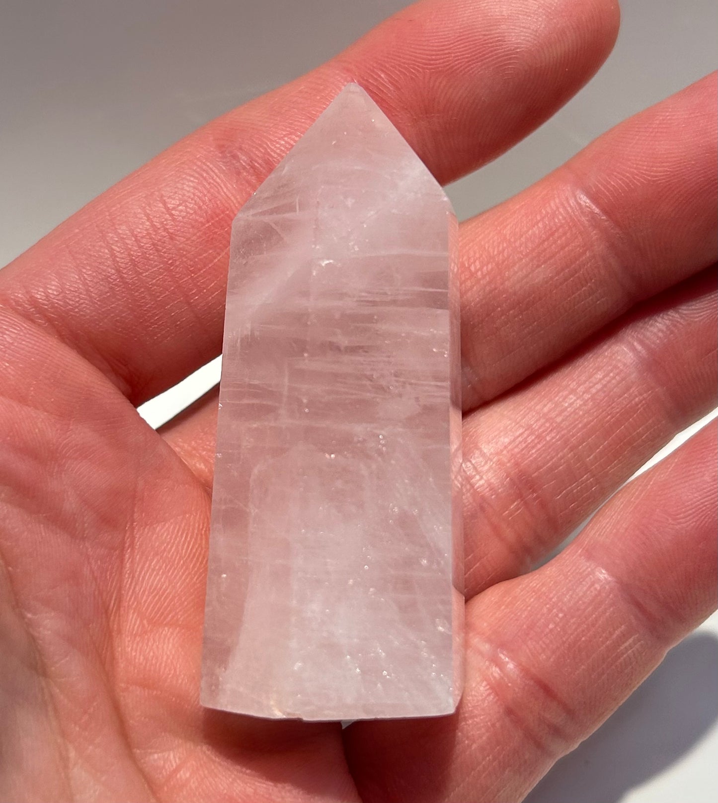 Rose Quartz  Crystal Tower Self Love Small Pink Banded