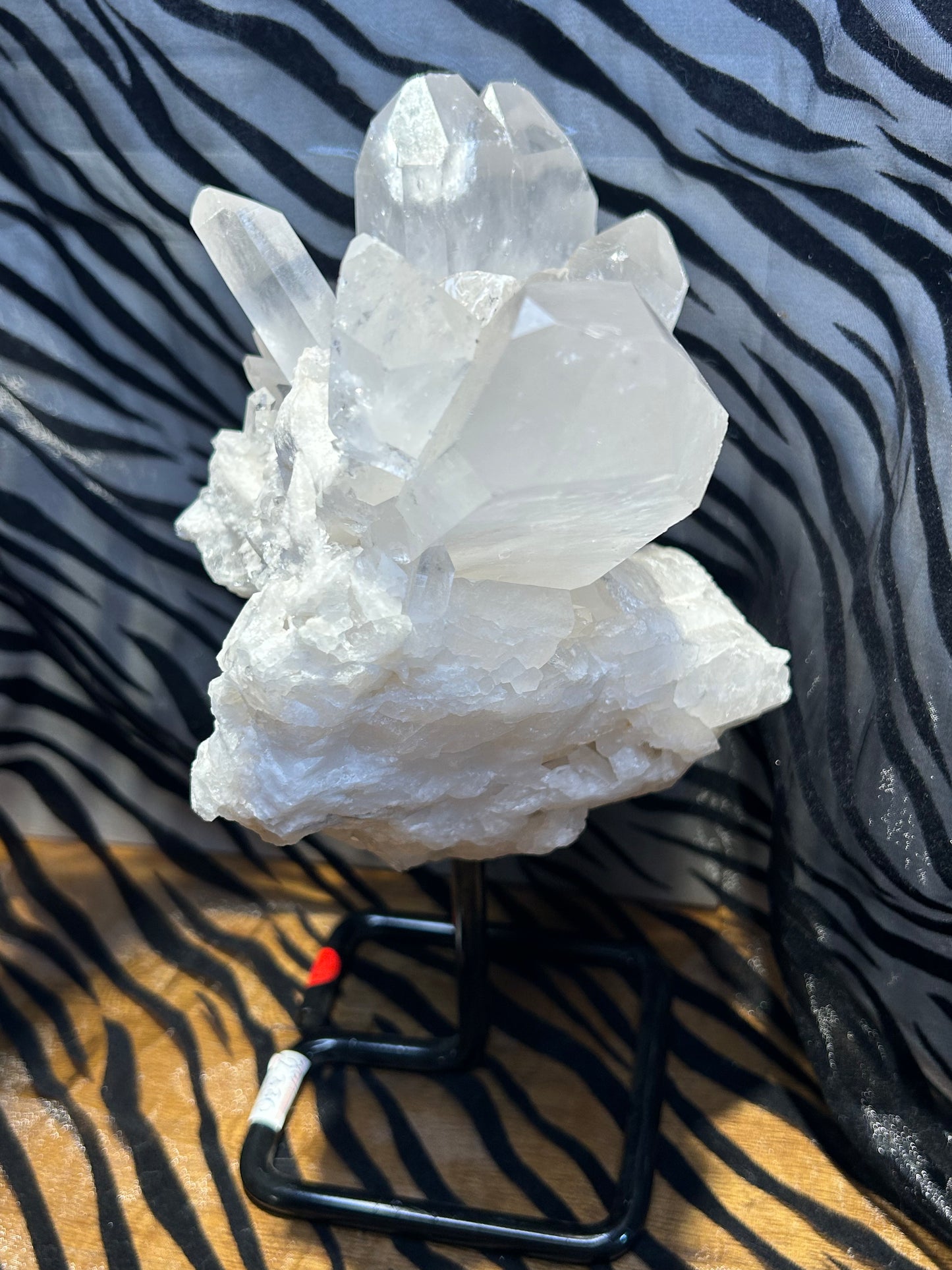 Clear Quartz Cluster on Stand Display