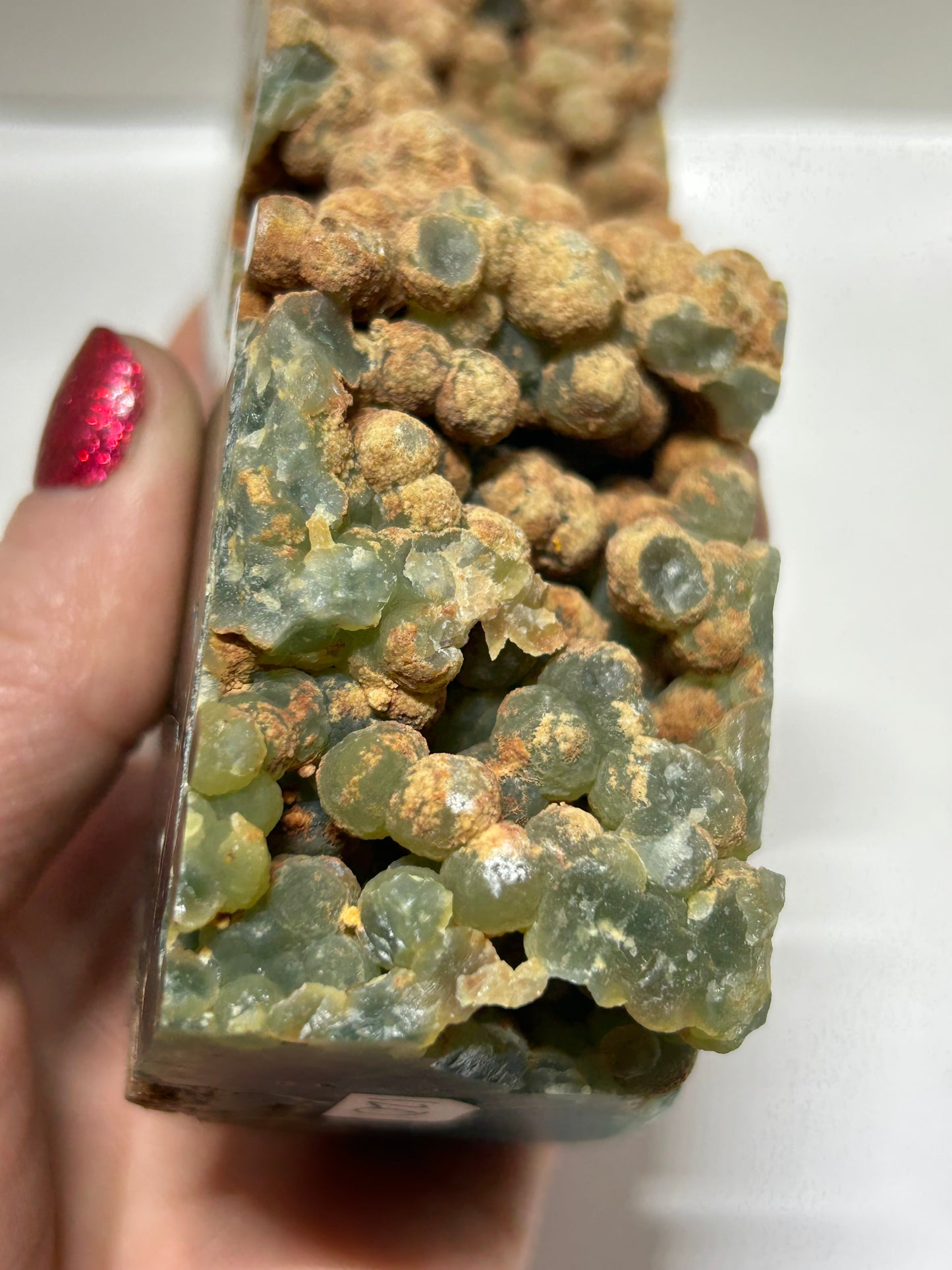 Ocean Jasper Raw Druzy Bubble Tower Green Eyes Carving Stone Crystal