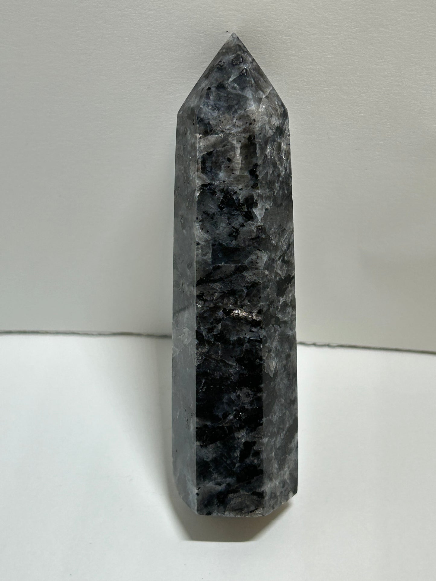 Larvikite Tower Crystal  Point Carved Polished Flash (B)