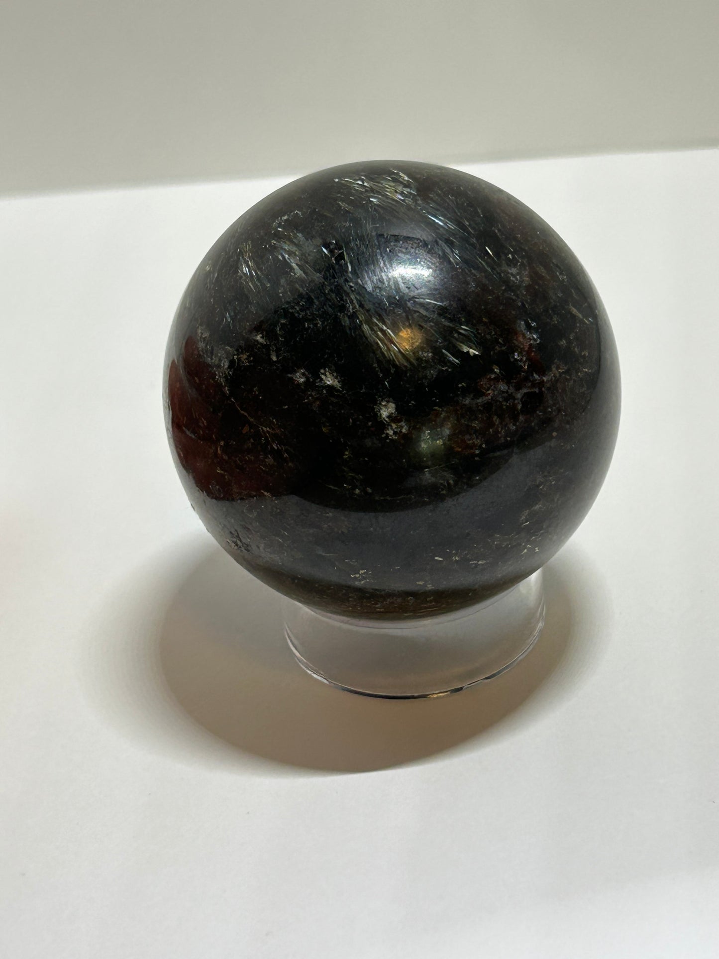 Arfvedsonite Garnet Sphere Crystal  Carved Polished (B)