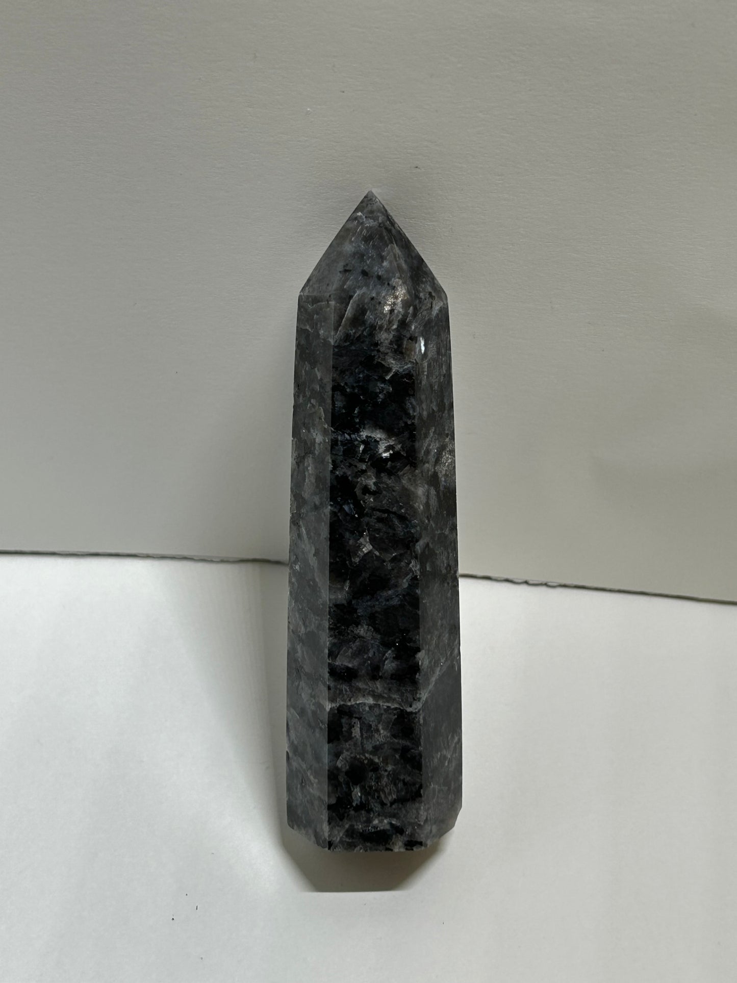 Larvikite Tower Crystal  Point Carved Polished Flash (B)