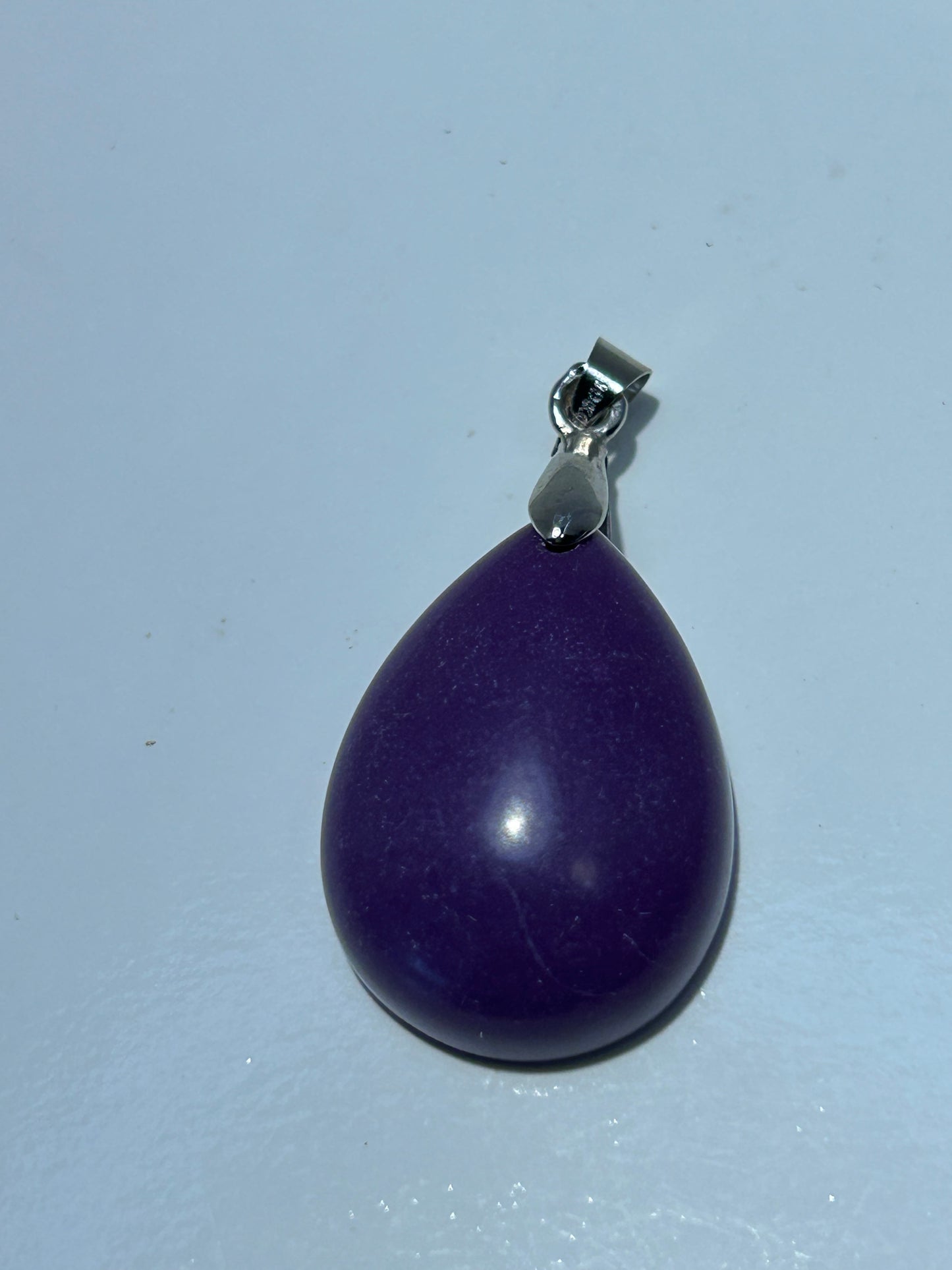 Purpurite Tear Drop Crystal Necklace on Braided Cord