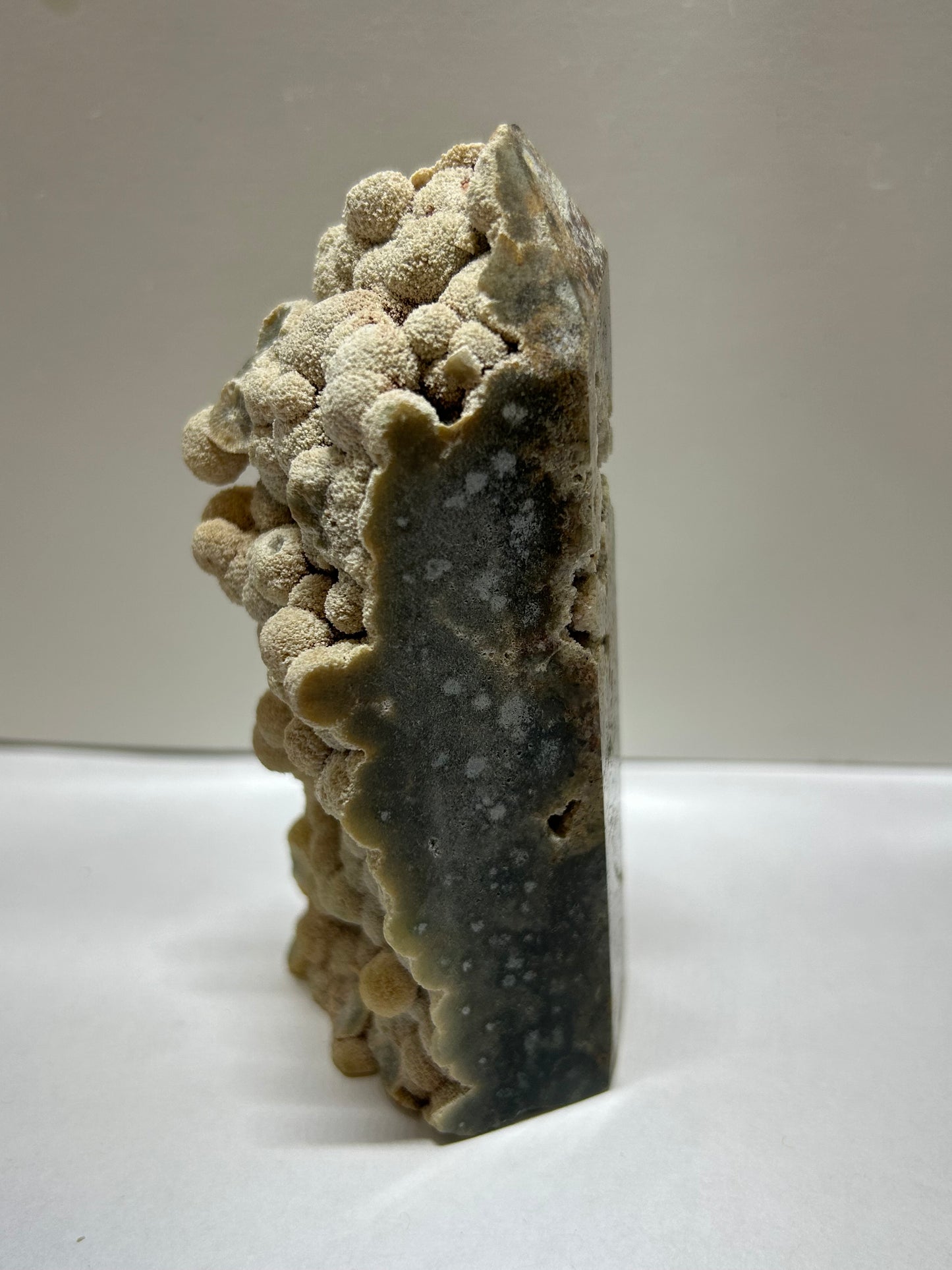 Ocean Jasper Raw Druzy Bubble Tower Green Eyes Carving Stone Crystal