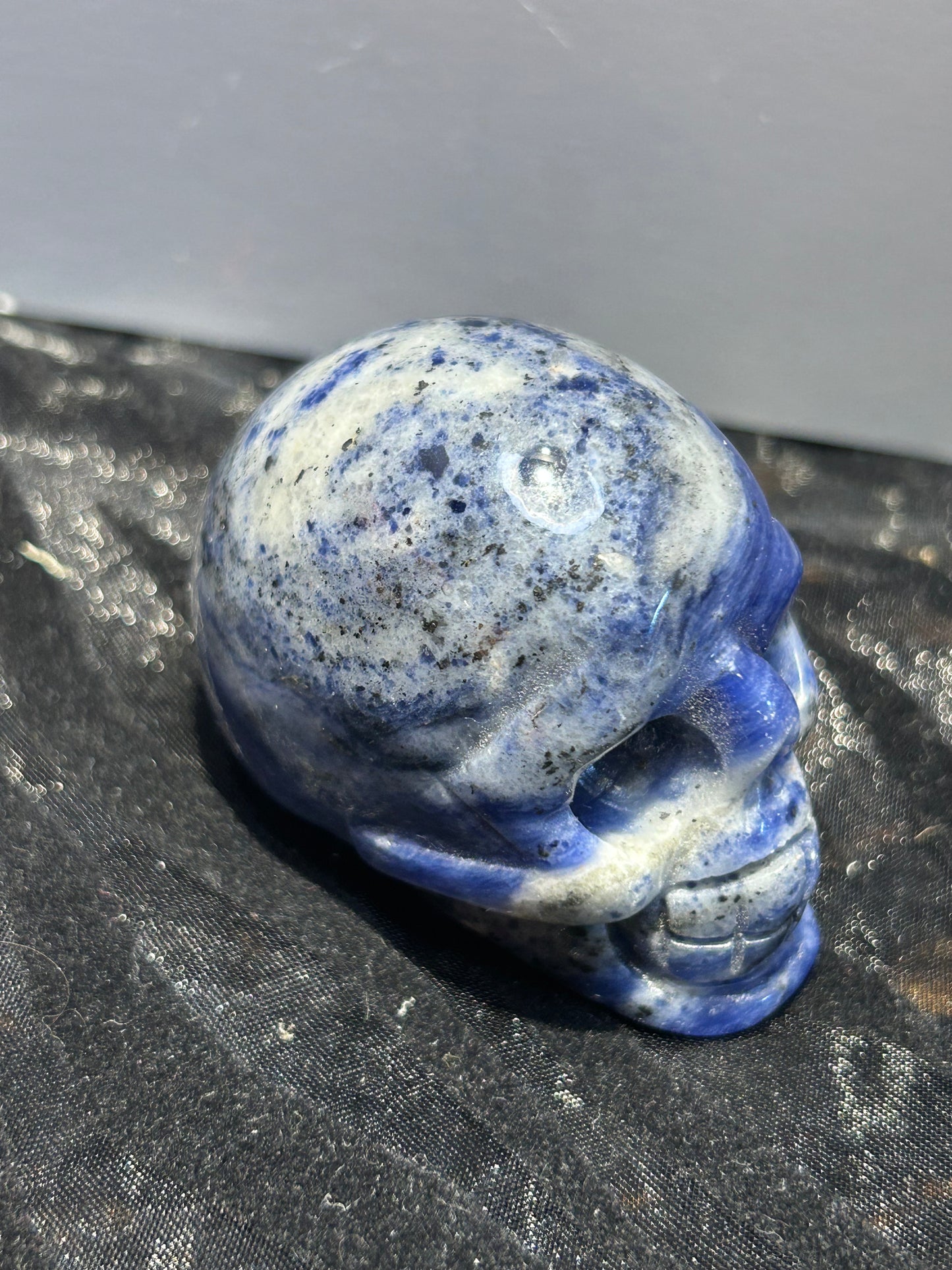 Blue Sodalite Skull Carving Gemstone Crystal