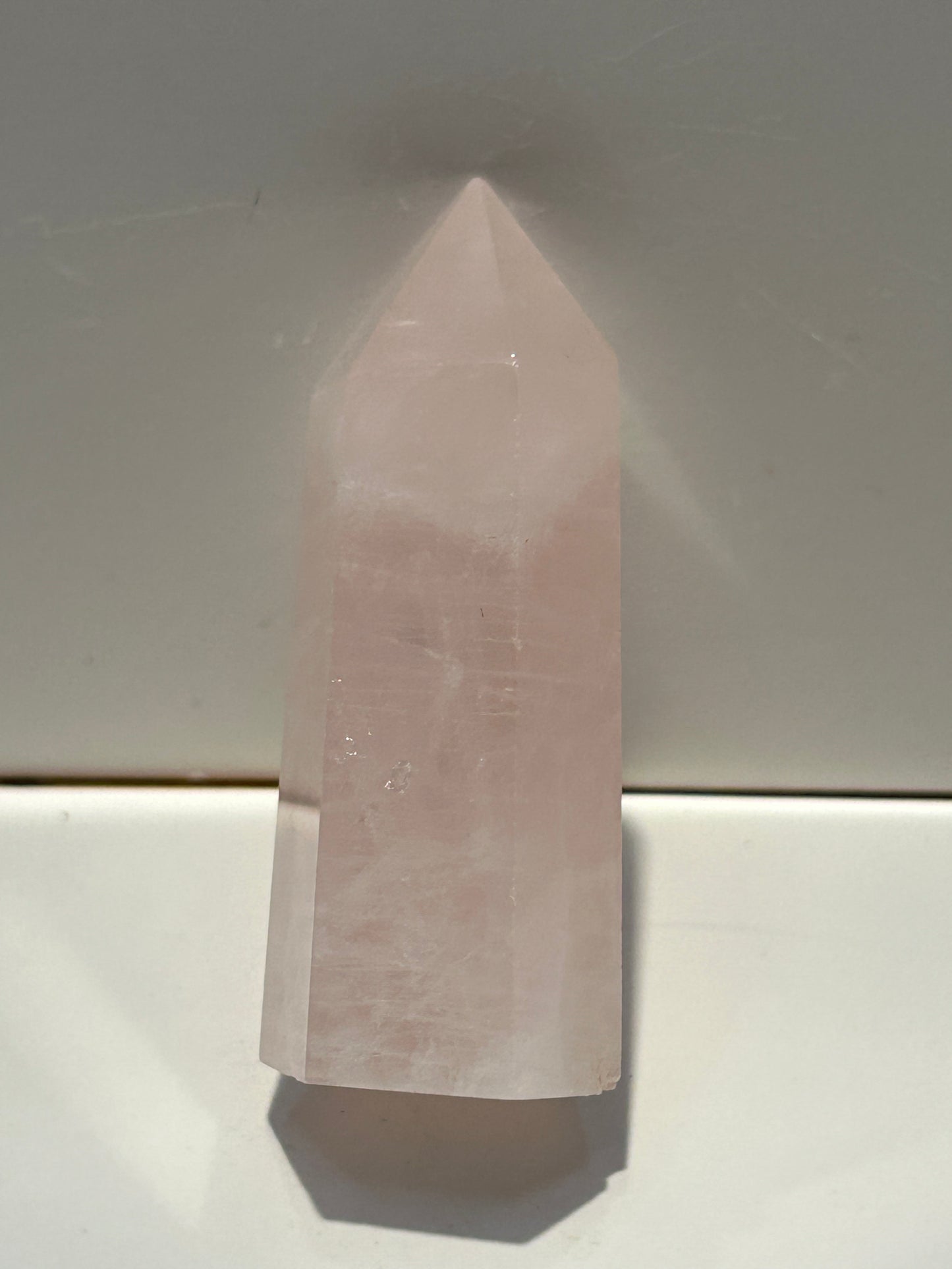 Rose Quartz  Crystal Tower Self Love Small Pink Banded