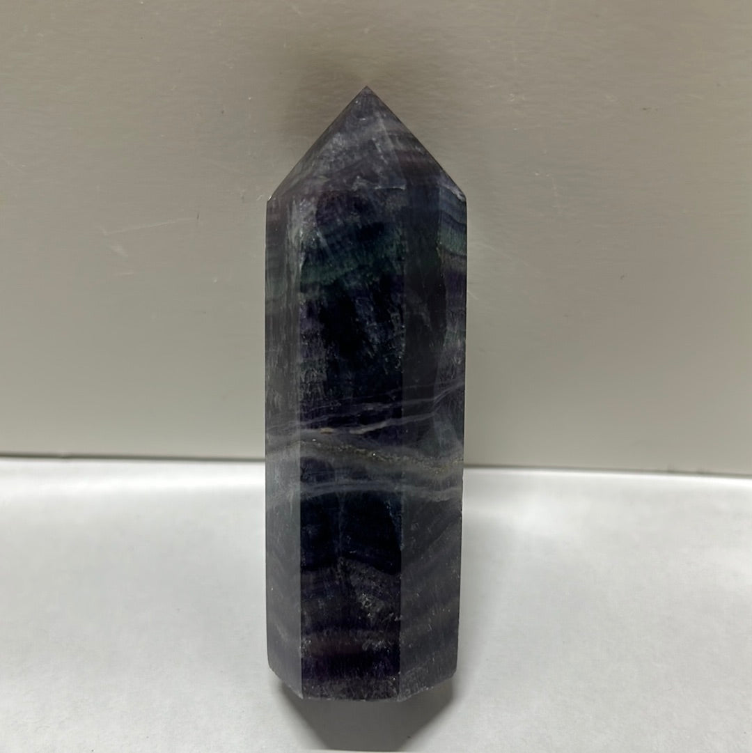 Rainbow Flourite Polished Point Tower Crystal (16)