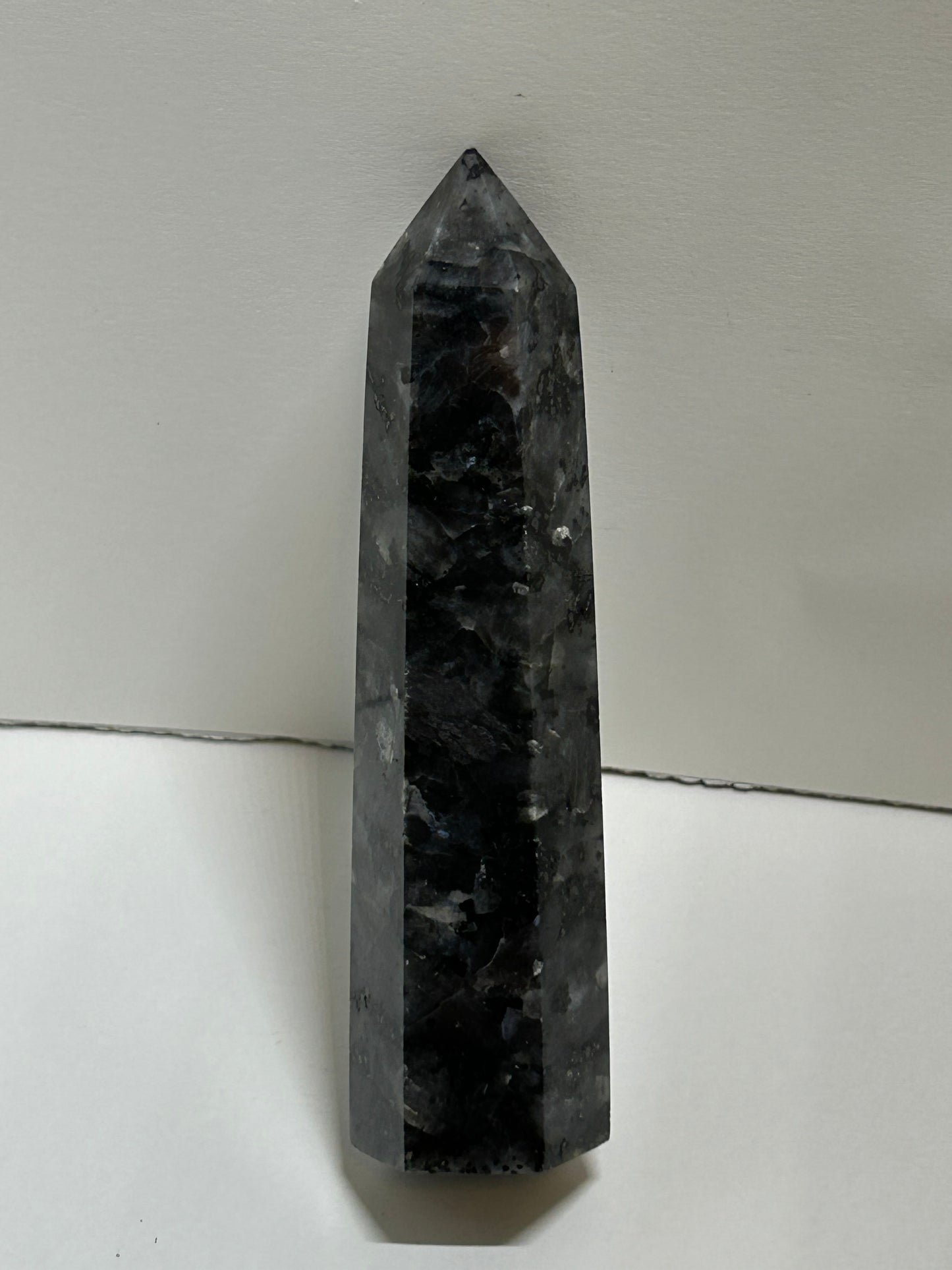 Larvikite Tower Crystal  Point Carved Polished Flash (D)