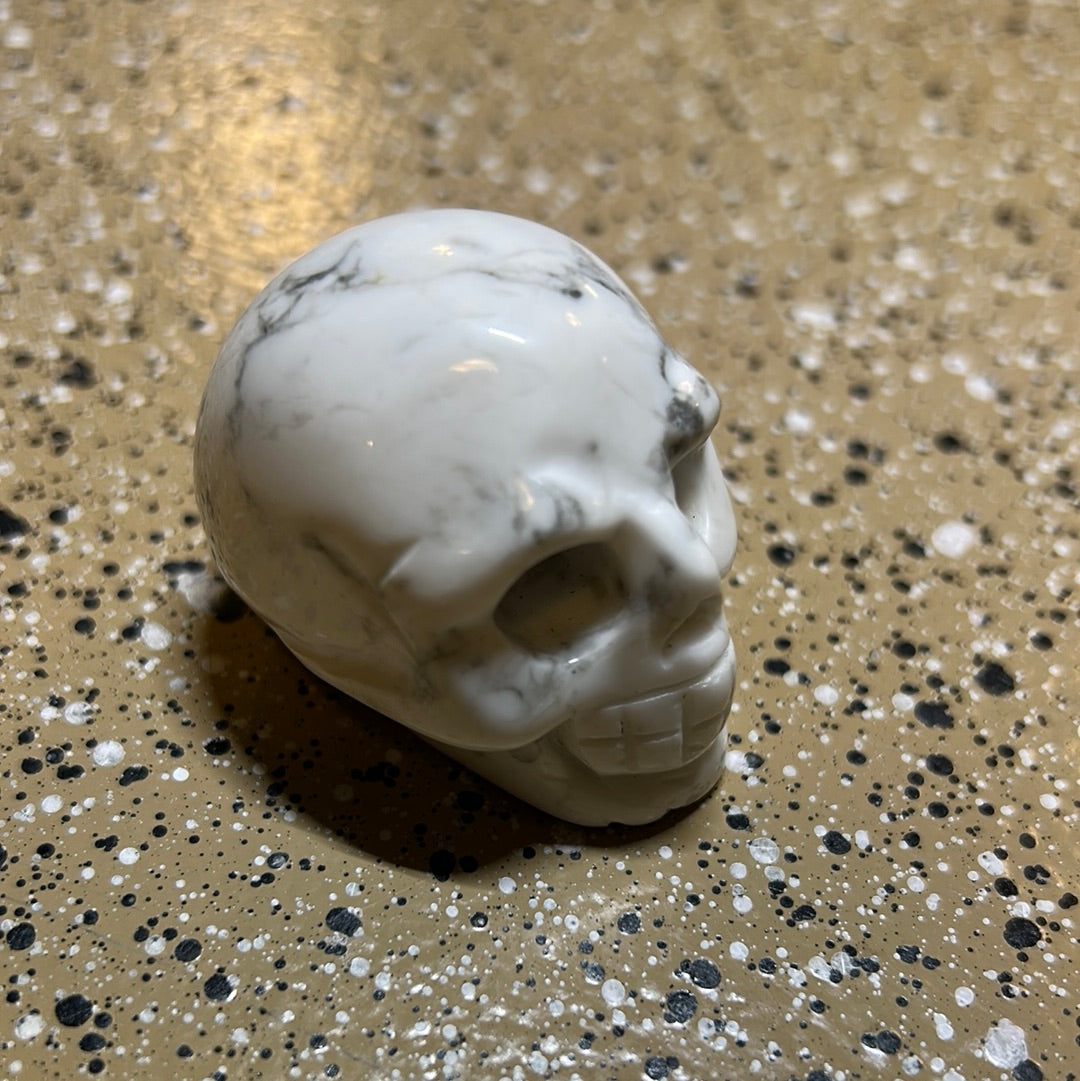 2"Howlite Skull Carving Crystal Gemini