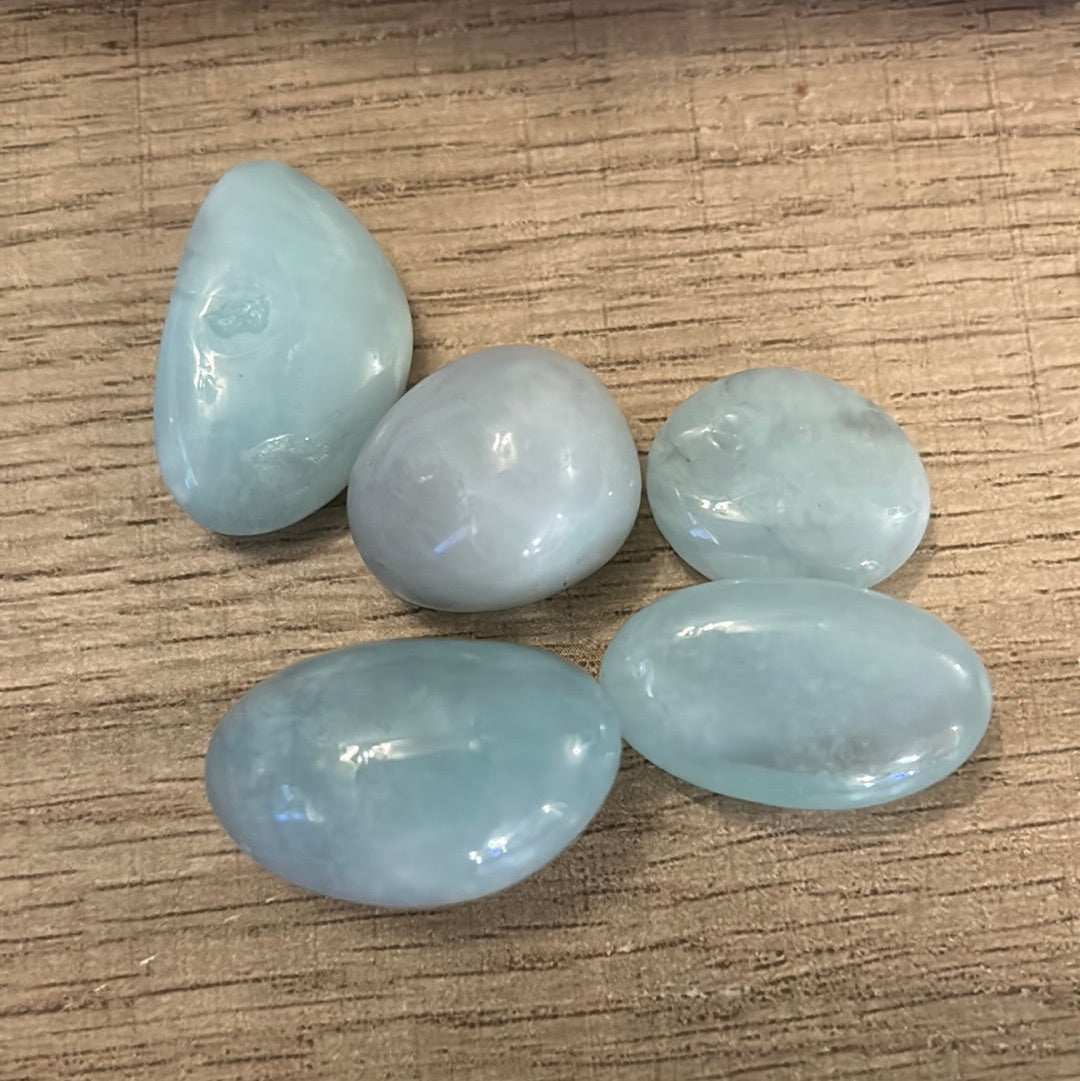 Aquamarine Crystal Gemstone Tumbles