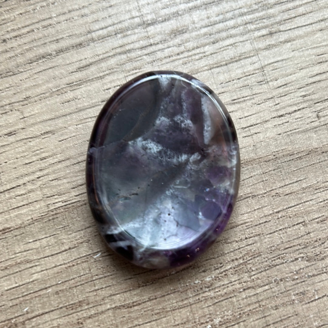 Amethyst Oval Worry Stone Thumb Indent