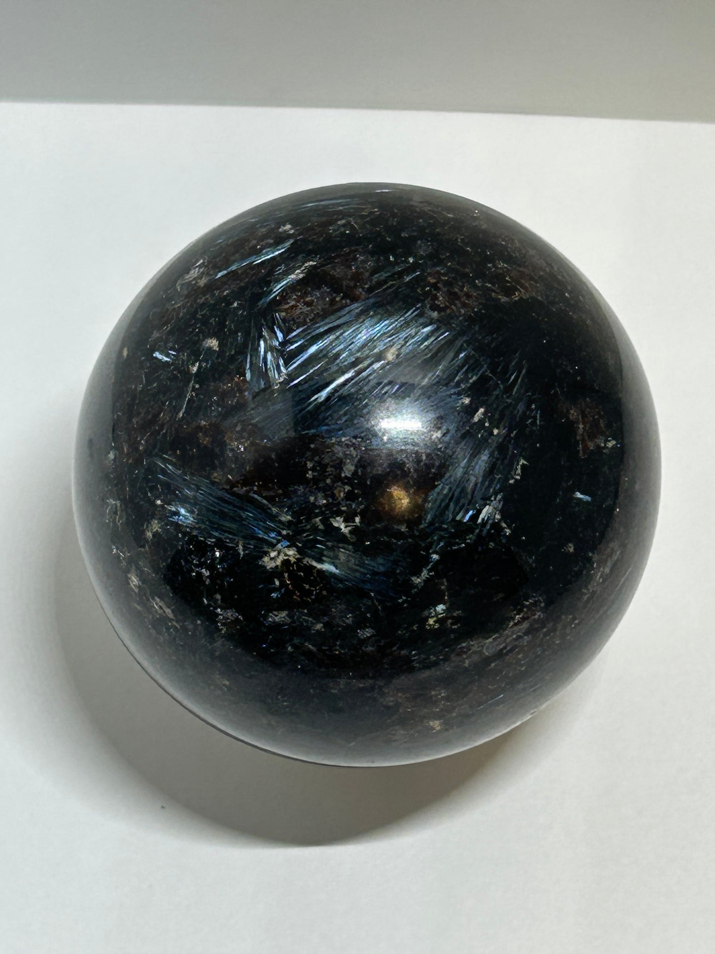 Arfvedsonite Garnet Sphere Crystal  Carved Polished (A)