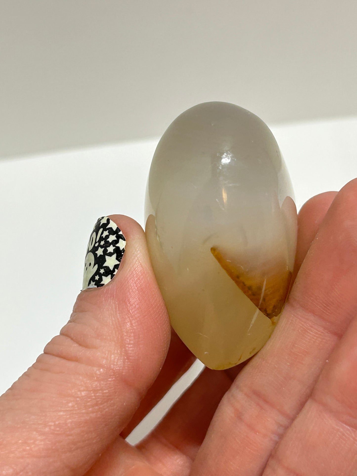 Agate Carved Crystal Heart Palm Stone