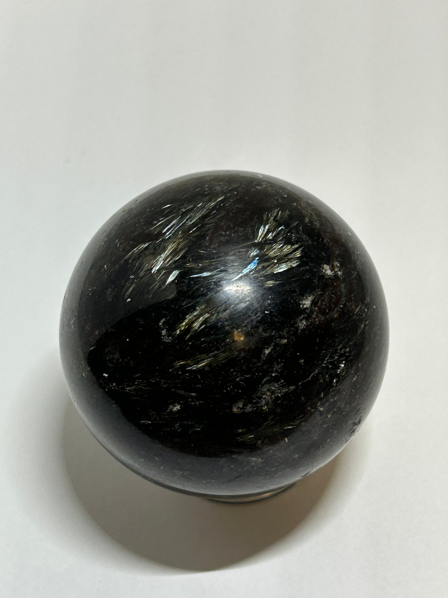 Arfvedsonite Garnet Sphere Crystal  Carved Polished (B)