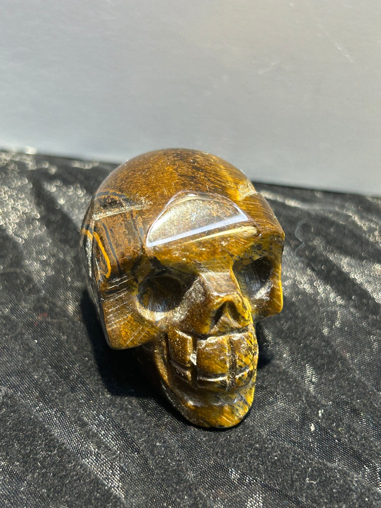 Tiger's Eye Skull Carving Gemstone Crystal