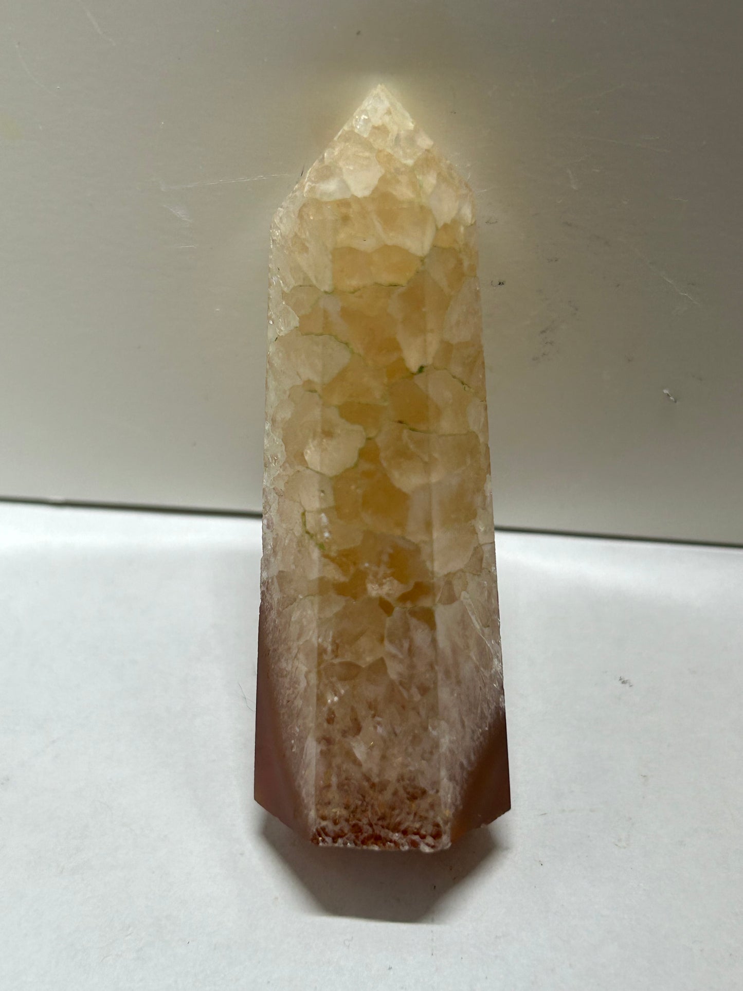 Carnelian and Quartz Crystal Tower Stone