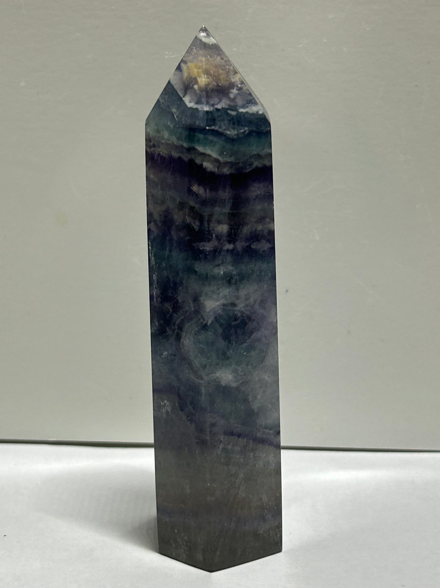 Rainbow Flourite Polished Point Tower Crystal (3)