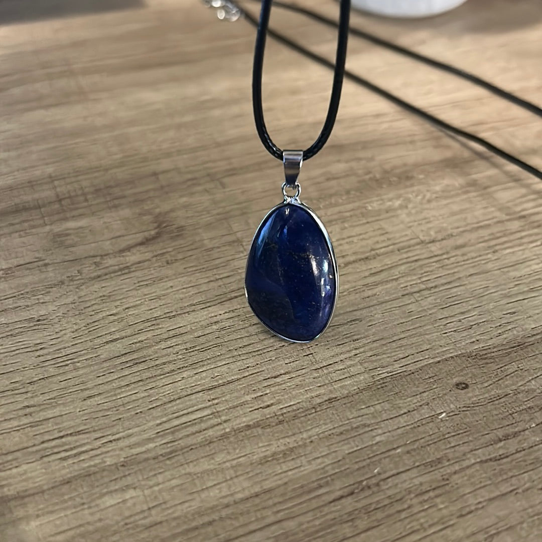 Lapis Lazuli Teardrop Pendant Necklace Gemstone Crystal
