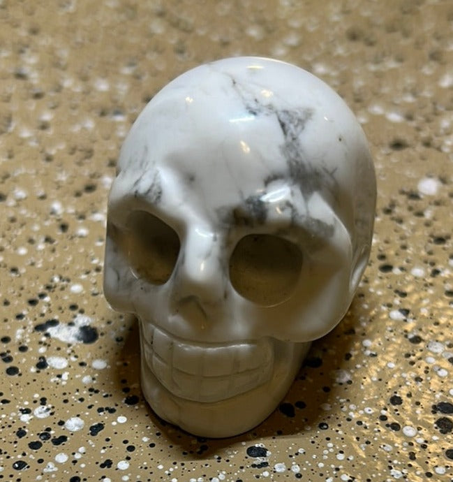 2"Howlite Skull Carving Crystal Gemini