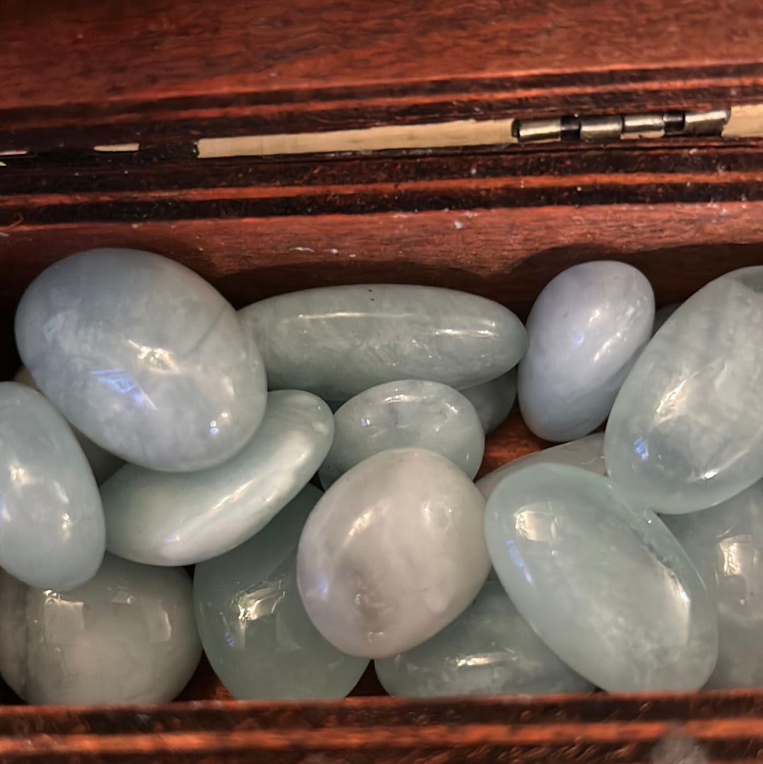 Aquamarine Crystal Gemstone Tumbles