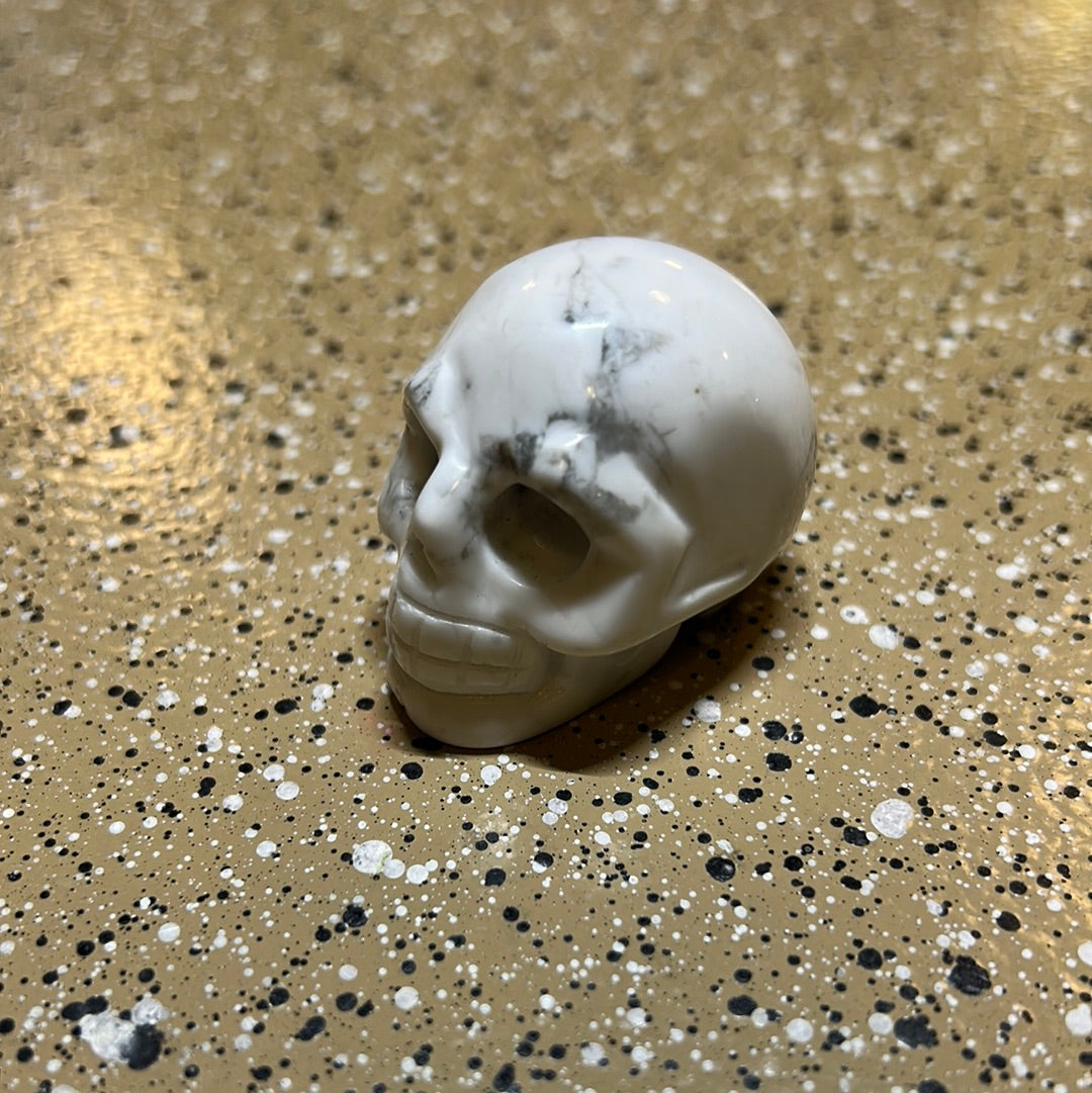 2"Howlite Skull Carving Crystal Gemini