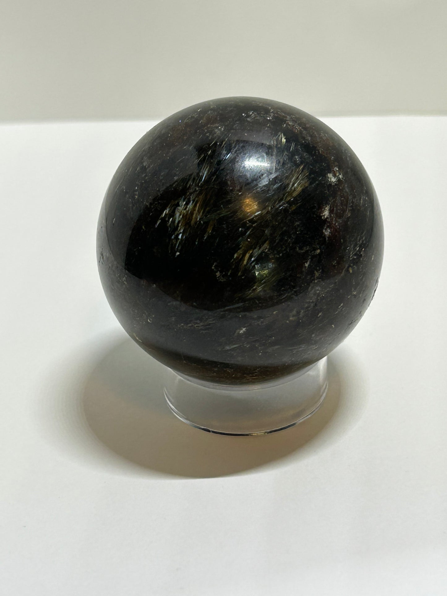 Arfvedsonite Garnet Sphere Crystal  Carved Polished (B)