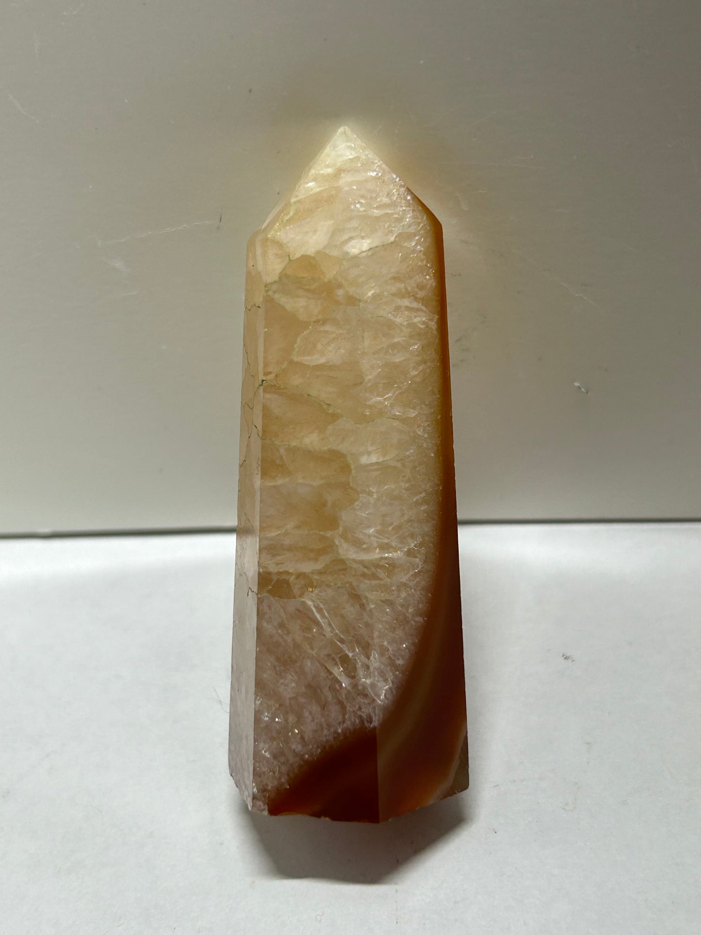 Carnelian and Quartz Crystal Tower Stone