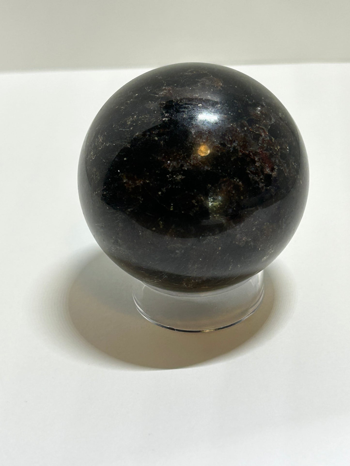 Arfvedsonite Garnet Sphere Crystal  Carved Polished (B)