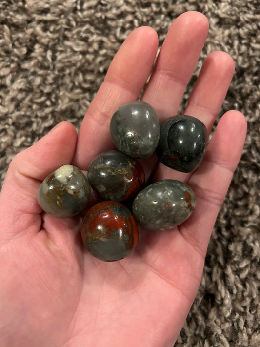 African Bloodstone Tumbled Stones Gemstone Crystal