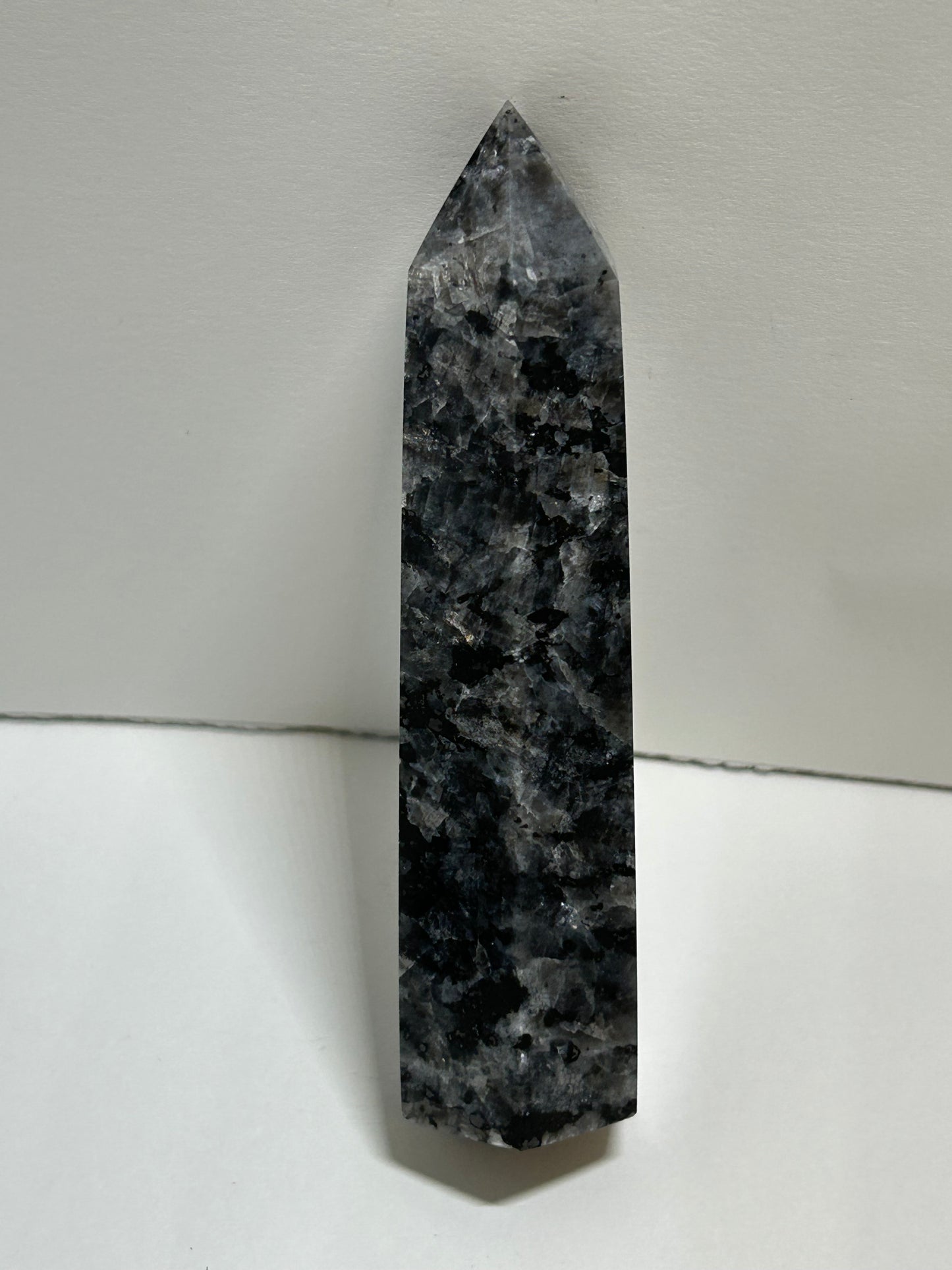 Larvikite Tower Crystal  Point Carved Polished Flash (B)