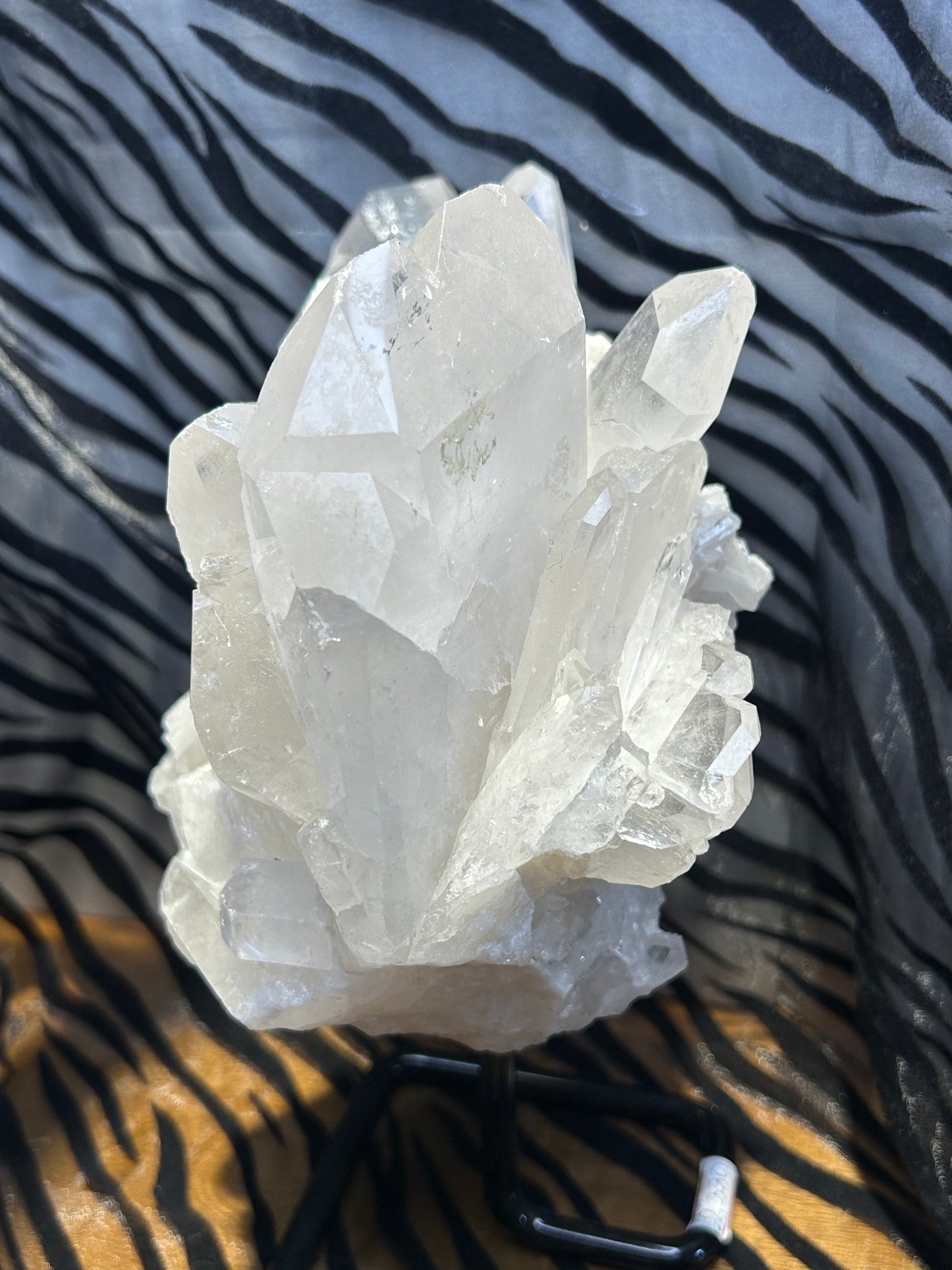 Clear Quartz Cluster on Stand Display