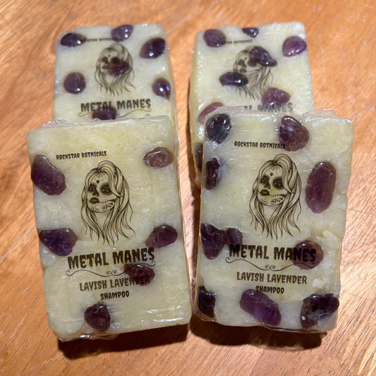 Metal manes Amethyst infused Lavender Shampoo Bar Natural Handmade