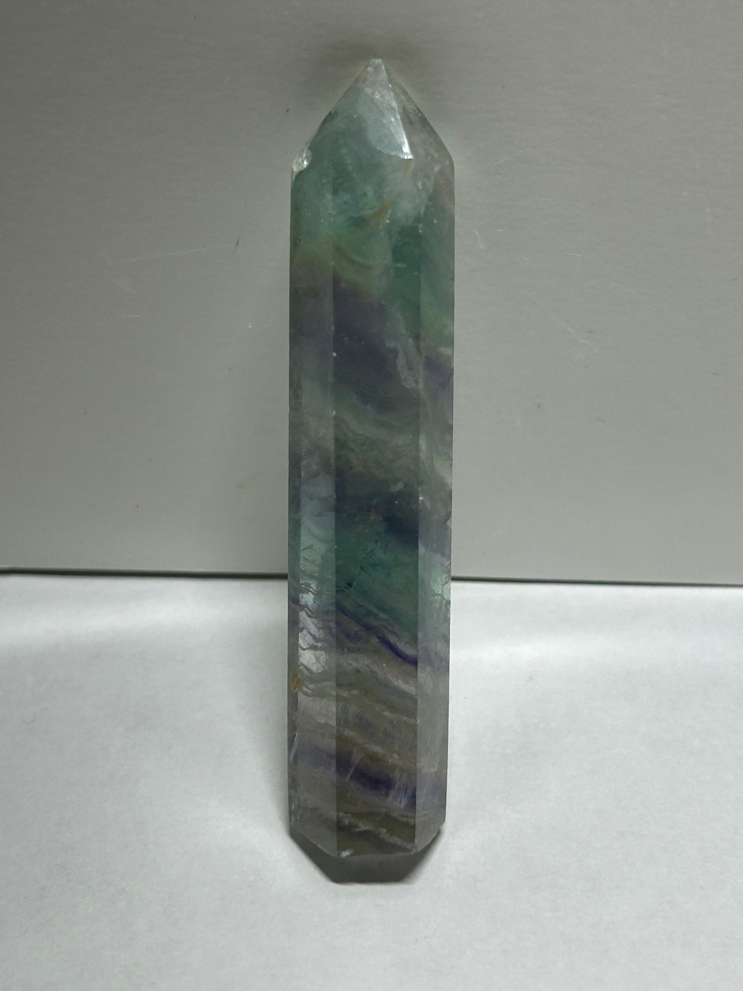 Rainbow Flourite Polished Point Tower Crystal (5)