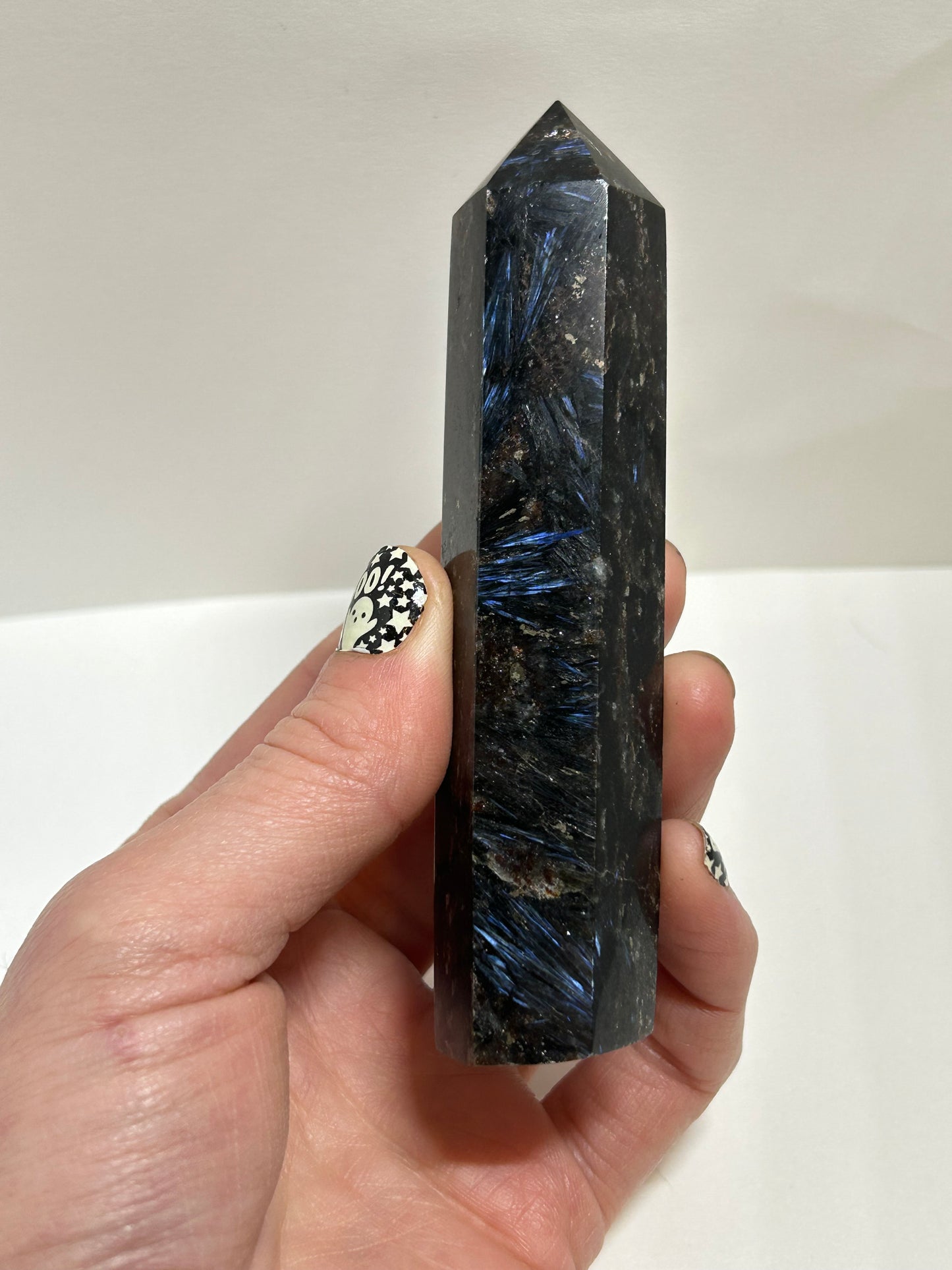 Arfvedsonite Tower Crystal  Point Carved Polished (B)