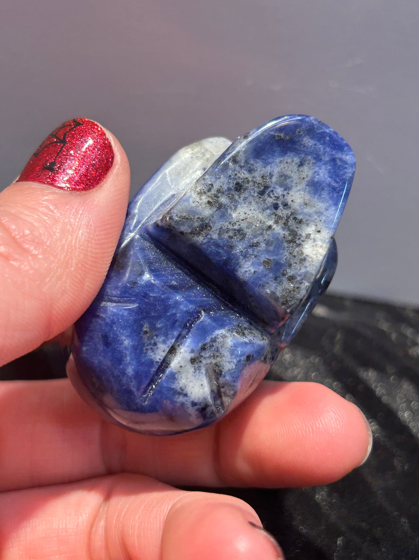 Blue Sodalite Skull Carving Gemstone Crystal