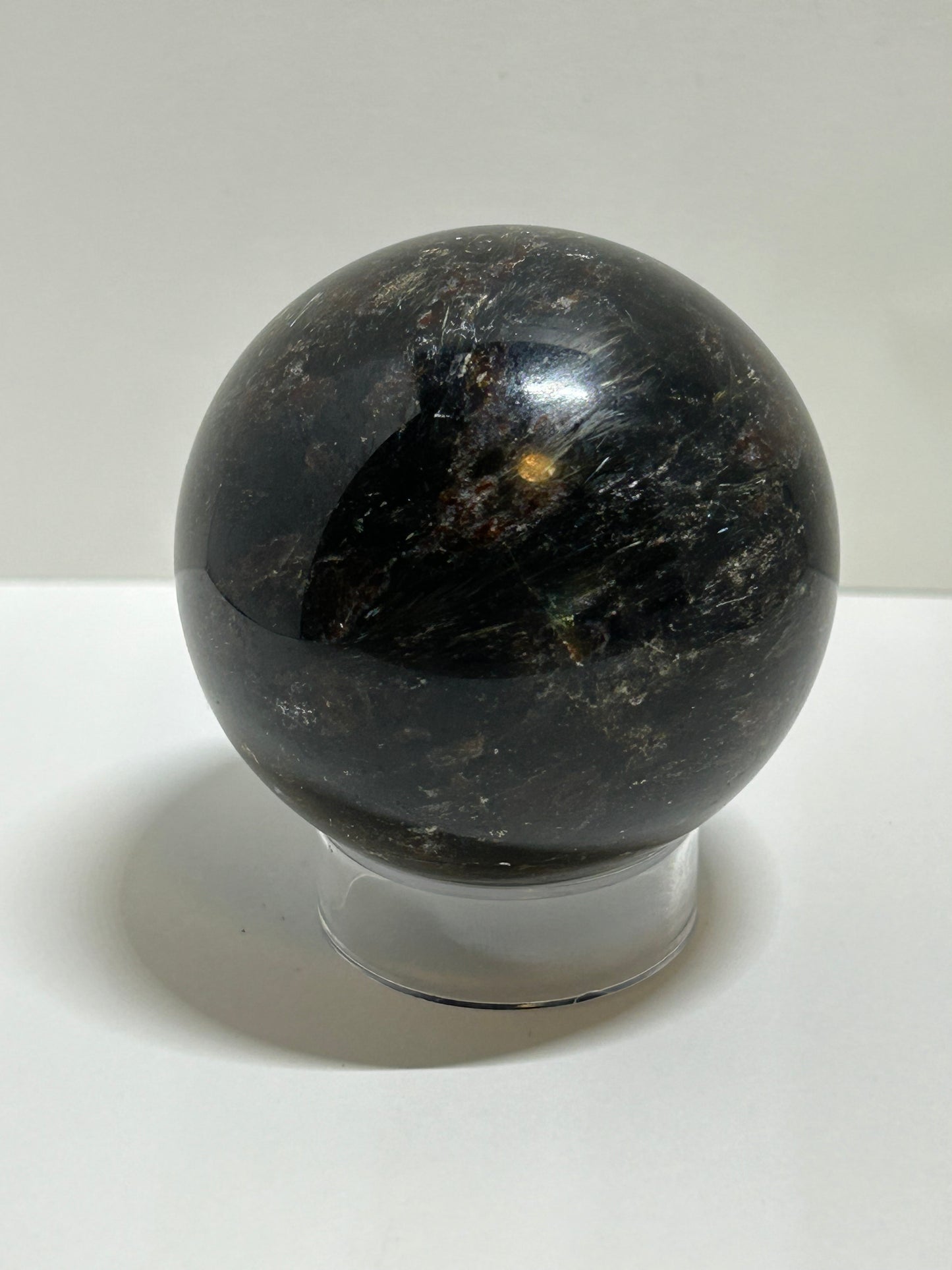 Arfvedsonite Garnet Sphere Crystal  Carved Polished (B)