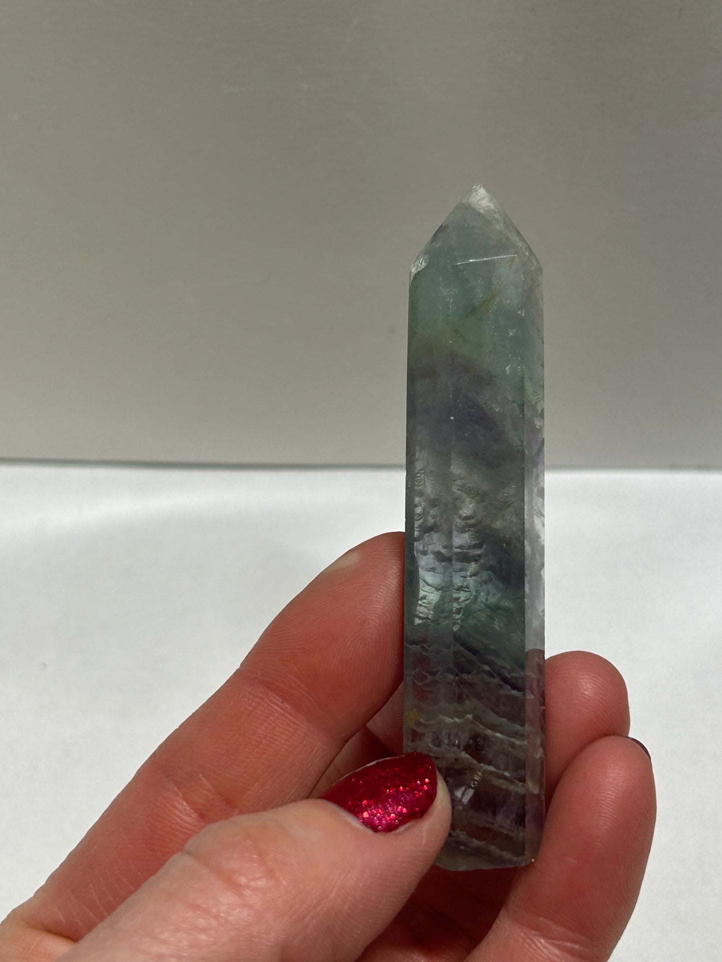 Rainbow Flourite Polished Point Tower Crystal (5)