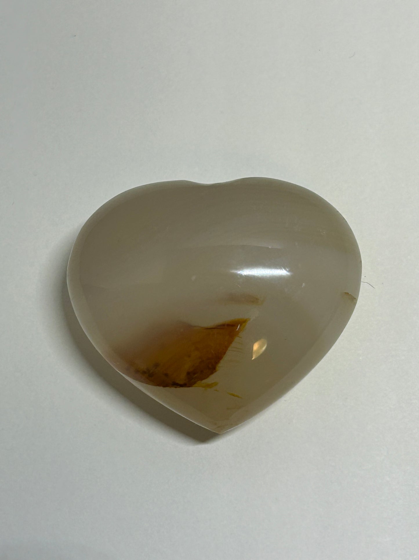 Agate Carved Crystal Heart Palm Stone