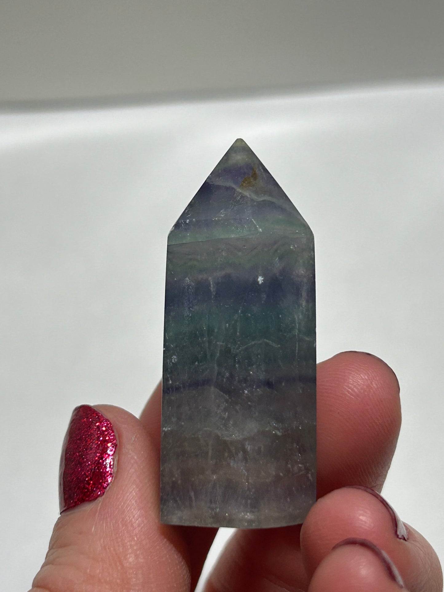 Rainbow Flourite Polished Point Tower Crystal (1)