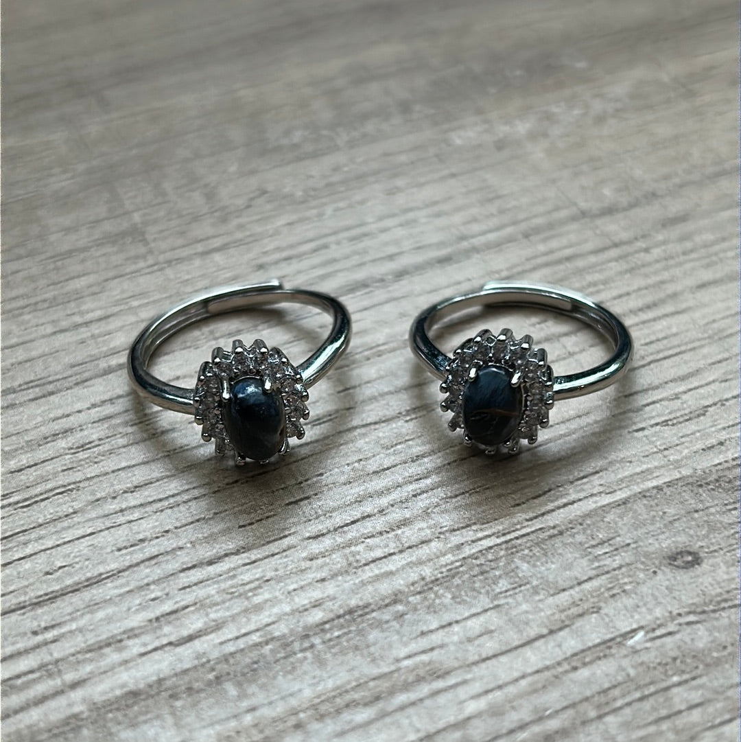 Pietersite Adjustable Crystal Ring 925