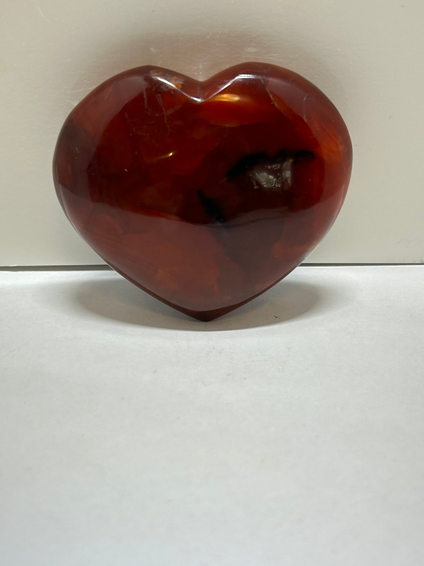 Carnelian Heart Carved Crystal Palm Stone Druzy