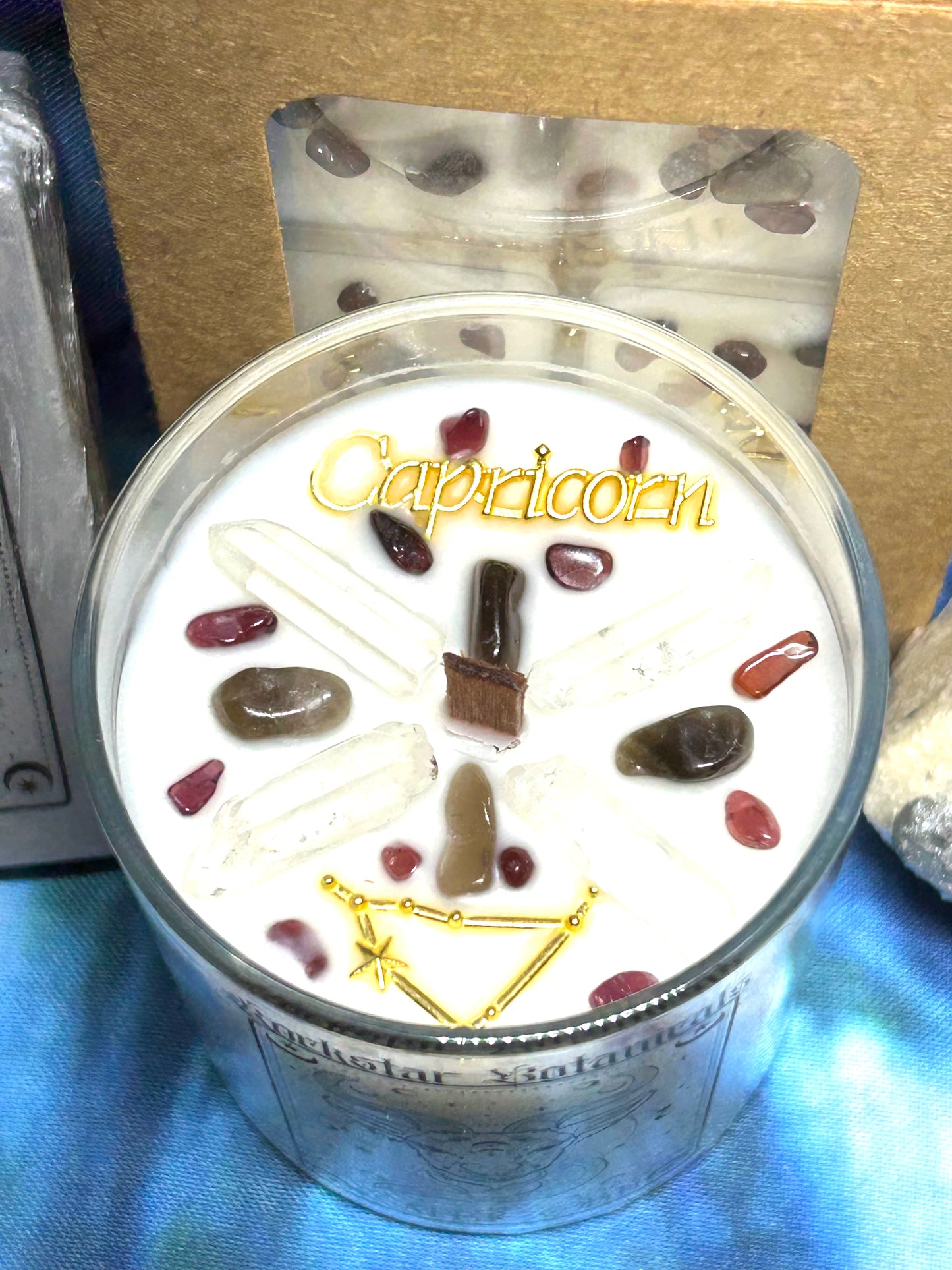 Capricorn Zodiac Bundle Crystal Candle Bath Bomb Natural Soap Astrology