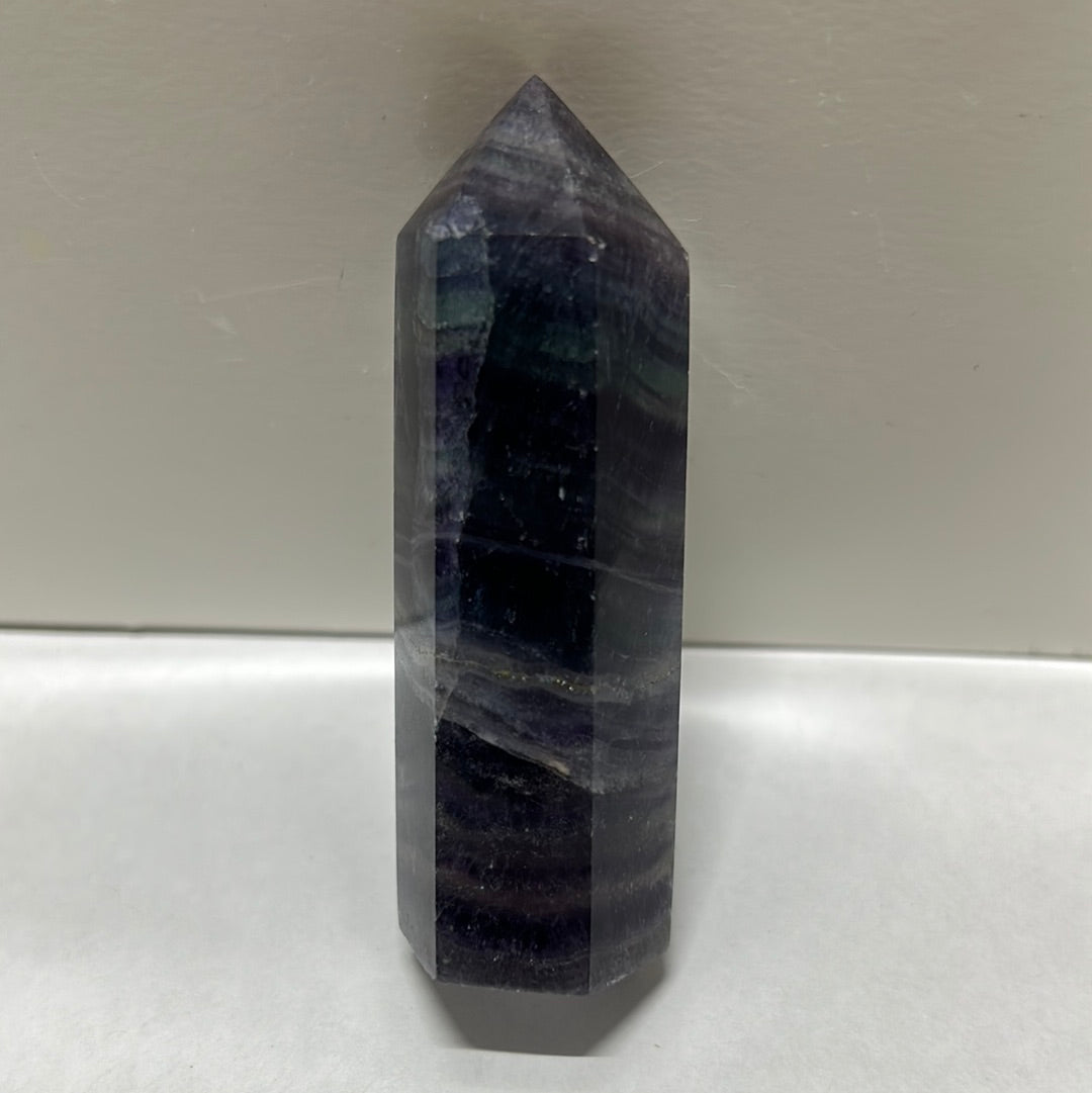 Rainbow Flourite Polished Point Tower Crystal (16)