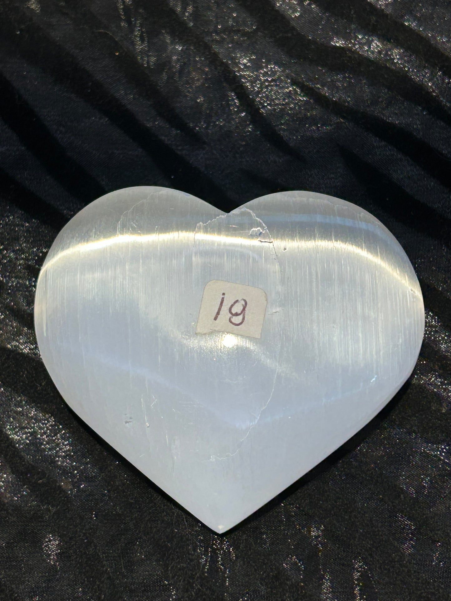 Selenite PalmCrystal Heart Carving Cleansing Charging