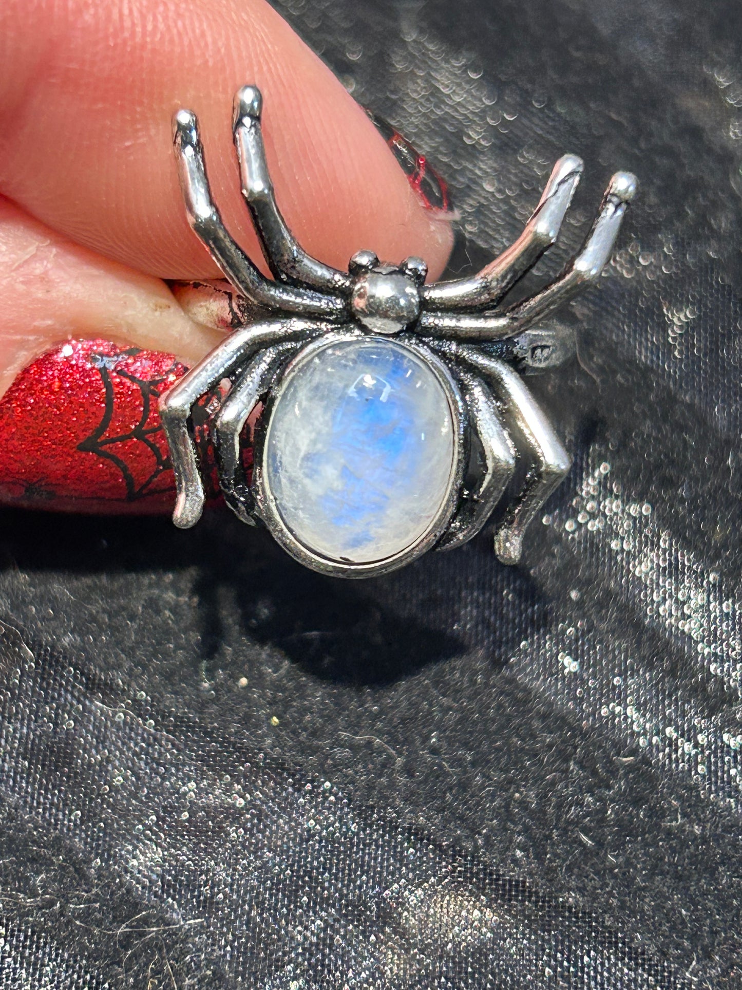 Moonstone Adjustable Spider Ring