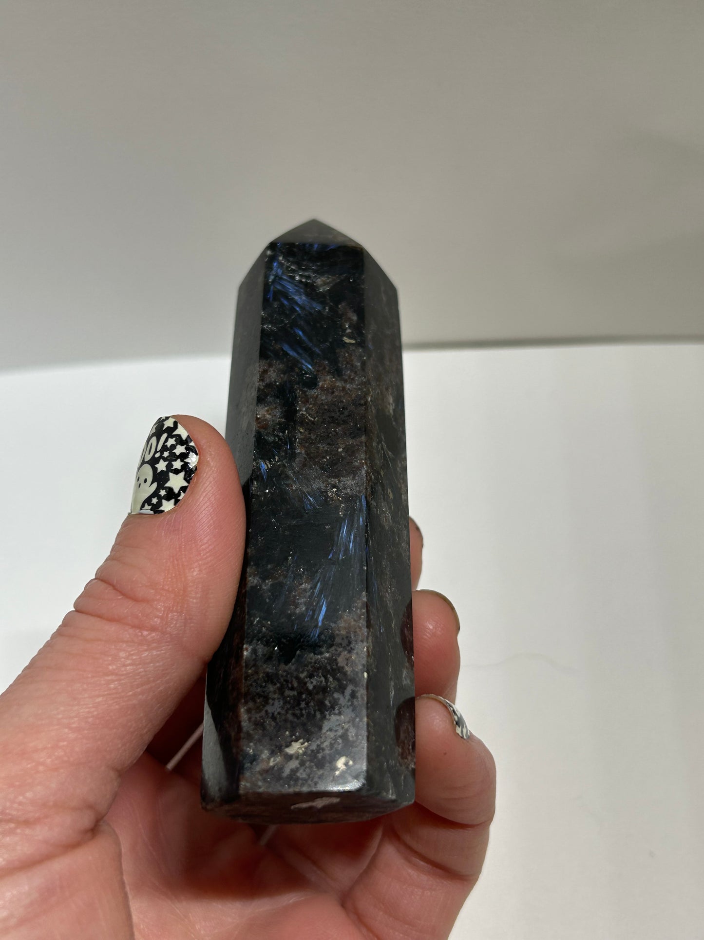 Arfvedsonite Tower Crystal  Point Carved Polished (A)