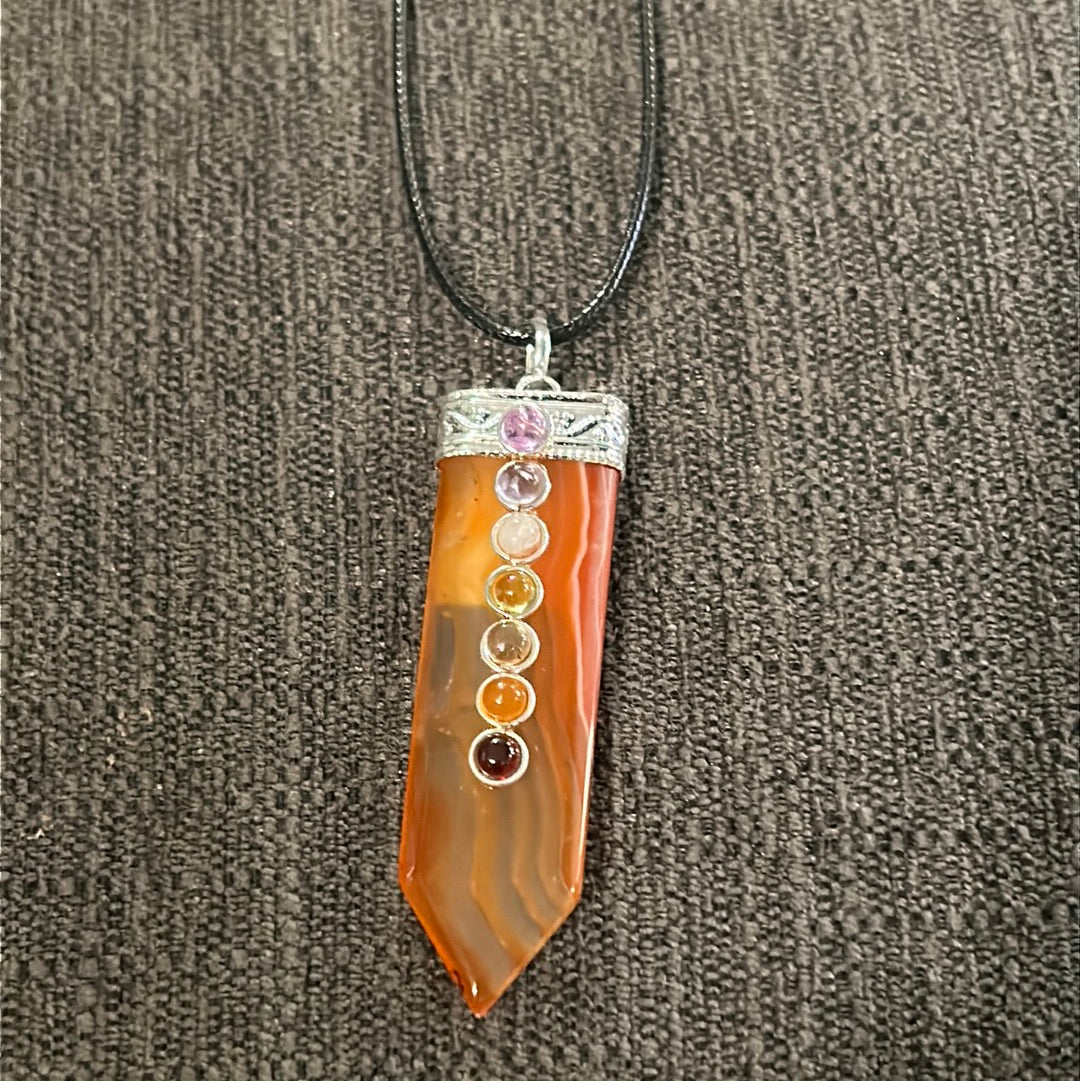 Carnealian Agate Pendant Necklace Gemstone Crystal