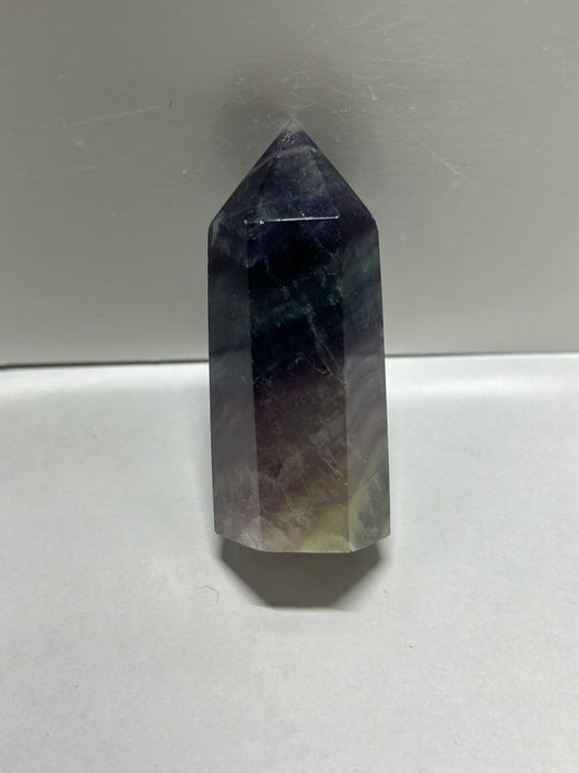 Rainbow Flourite Polished Point Tower Crystal (8)