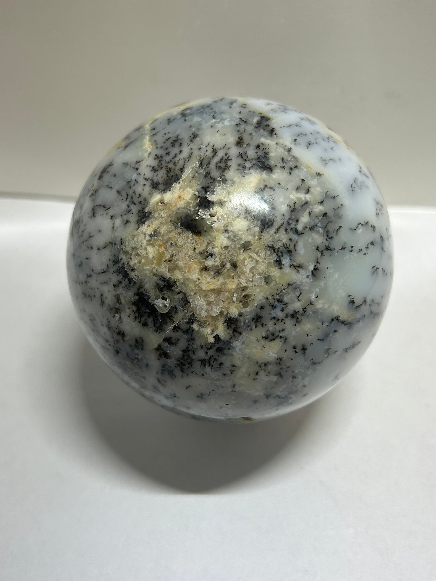 Dendritic Agate Sphere Carving Stone Crystal